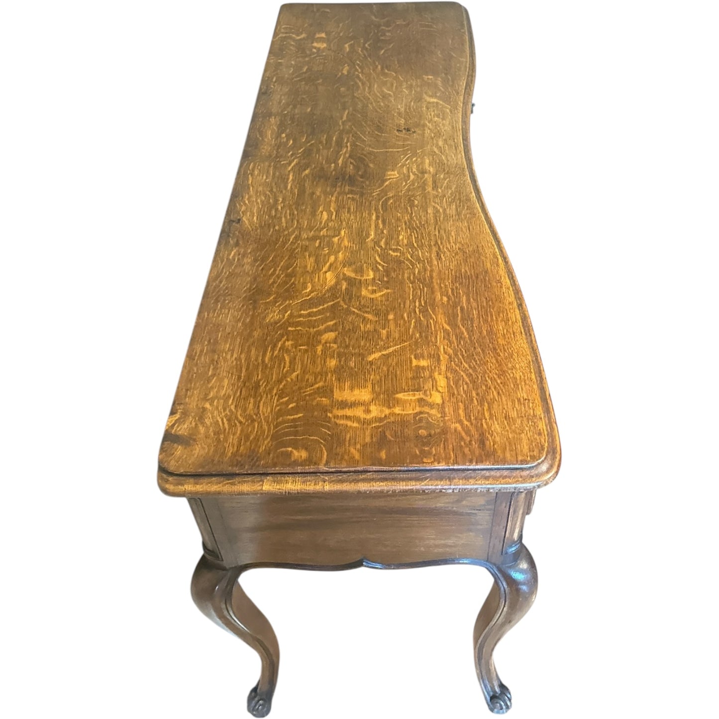 Antique French Louis XV Style Serpentine Oak Console Table