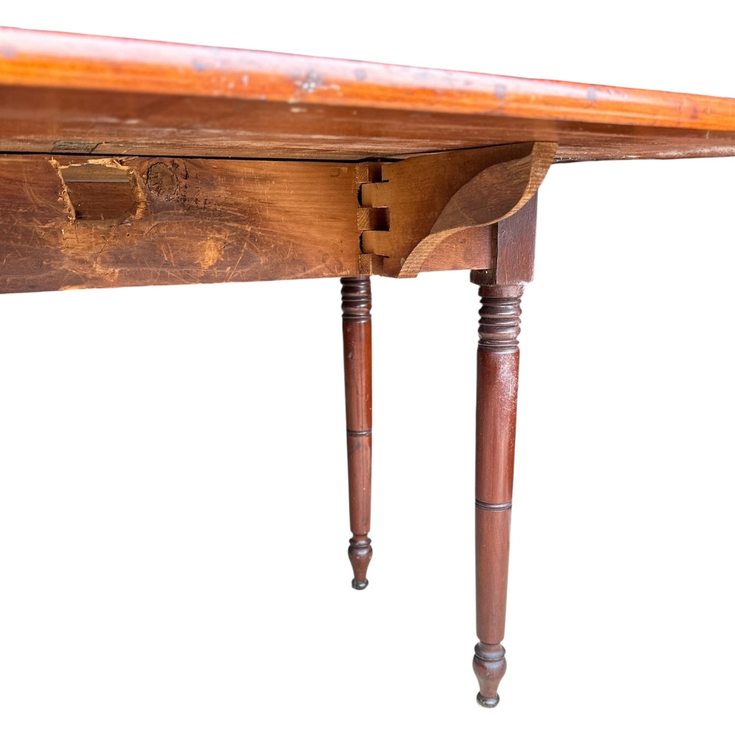 Antique Cherry Drop-Leaf Table with Turned Legs