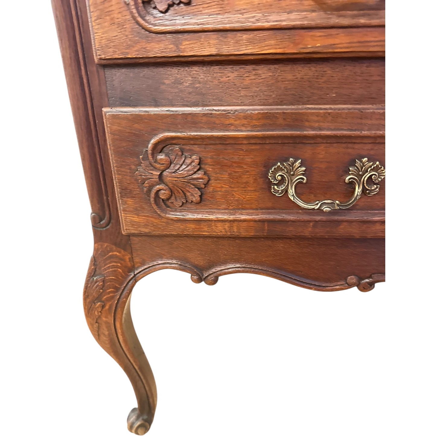 Antique French Provincial Oak Drop-Front Secretary Desk