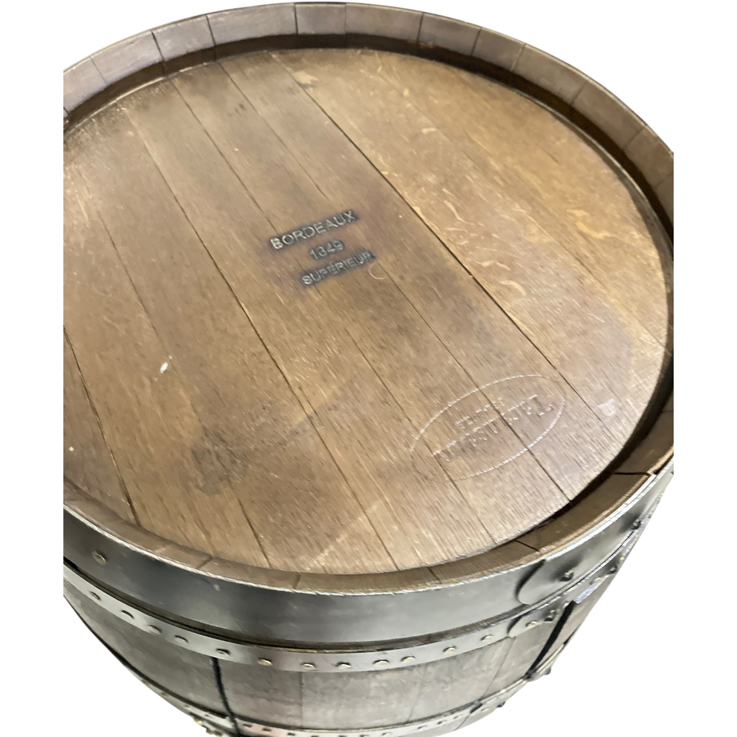 Antique Bordeaux Wine Barrel Table with Stools & Hidden Storage