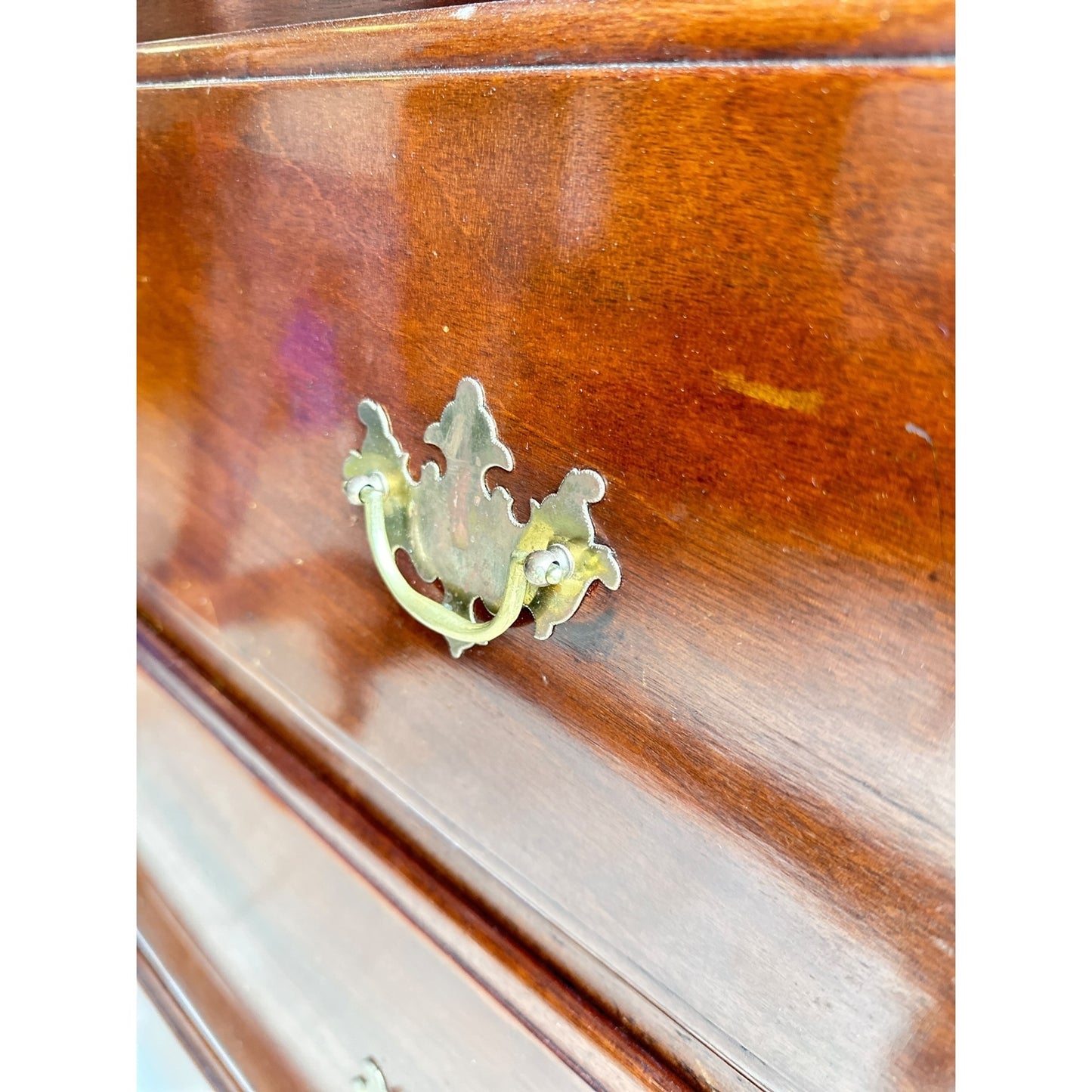 Chippendale-Style Mahogany Tall Chest with Shell Carving