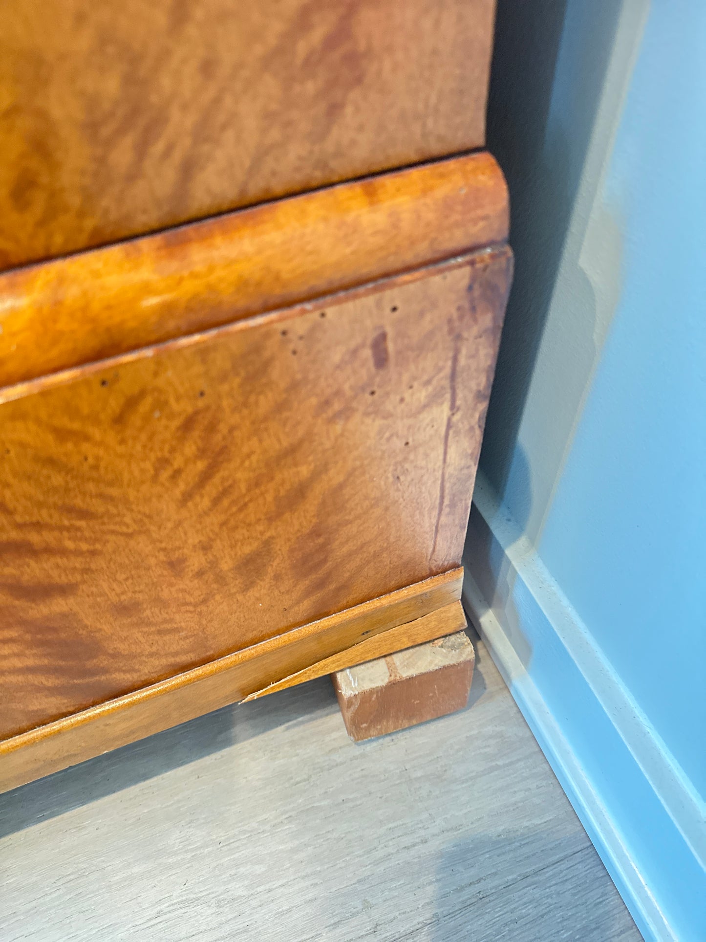 Stunning Antique Biedermeier Flame Birch Secretary Chest – Circa 1830