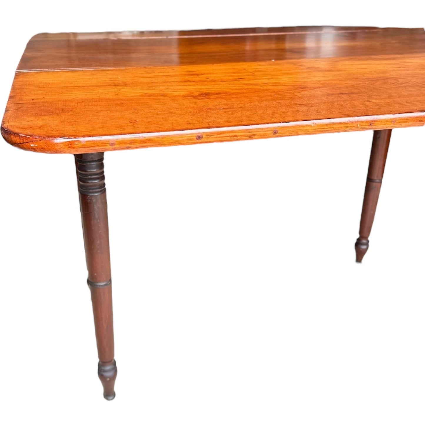 Antique Cherry Drop-Leaf Table with Turned Legs
