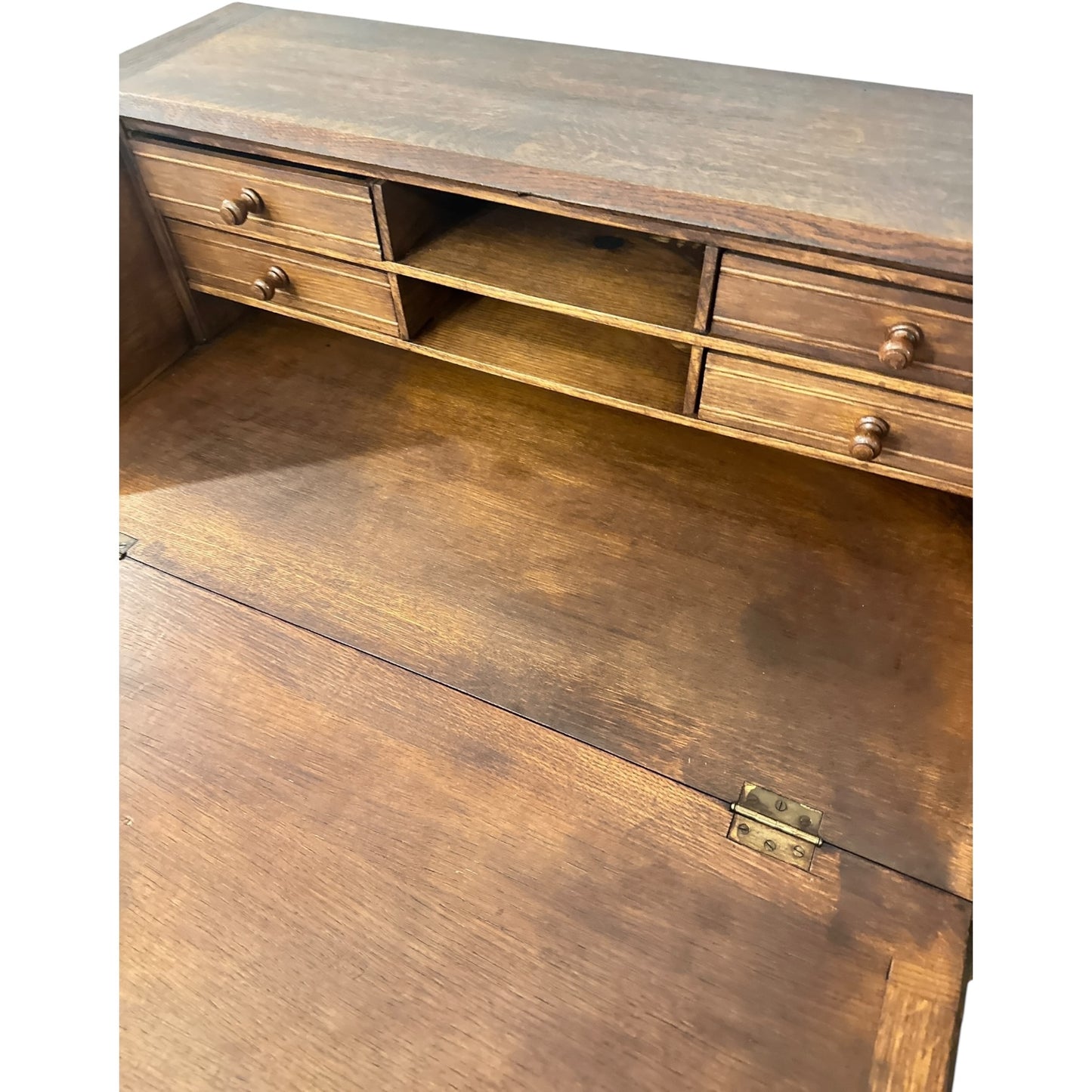 Antique French Provincial Oak Drop-Front Secretary Desk