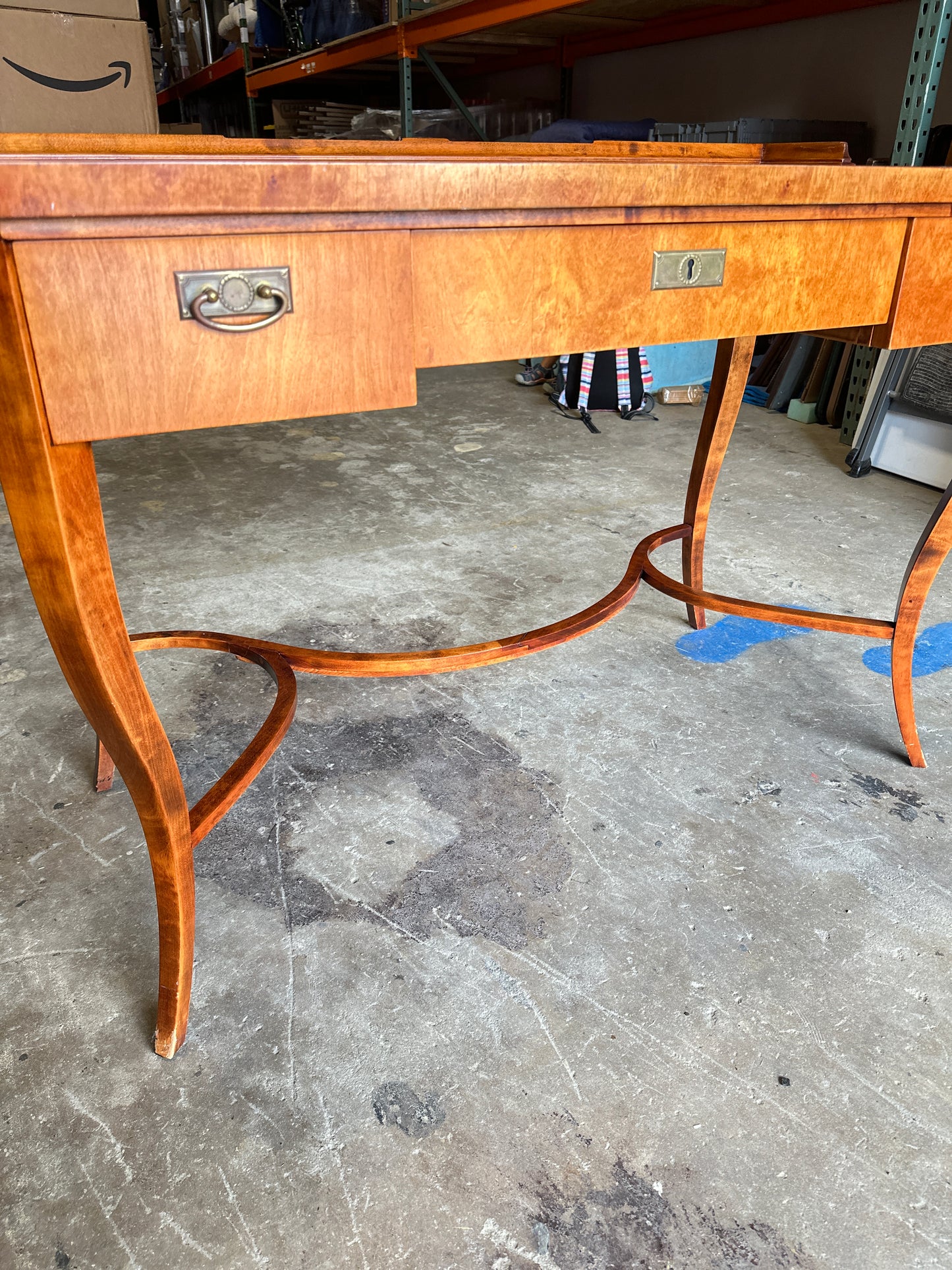 Stunning Antique Biedermeier Flame Birch Secretary Chest – Circa 1830