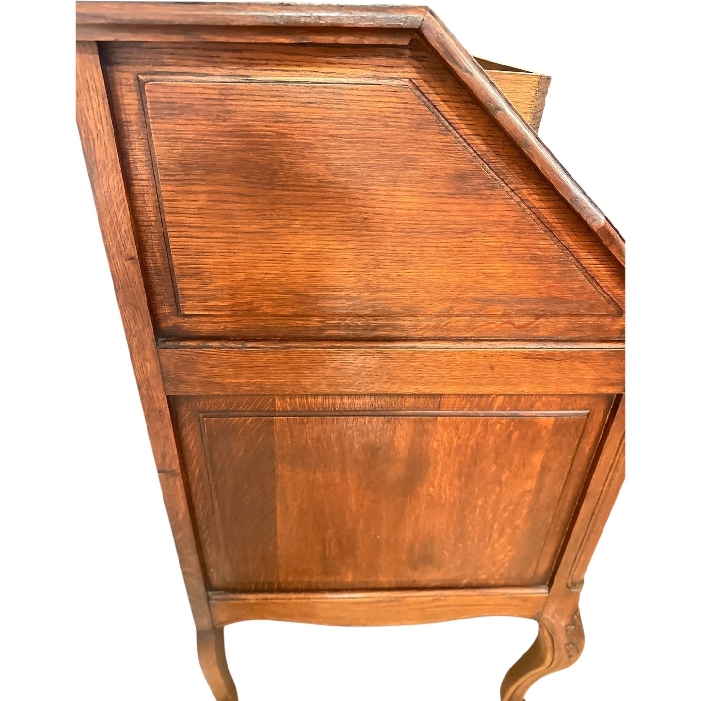 Antique French Provincial Oak Drop-Front Secretary Desk