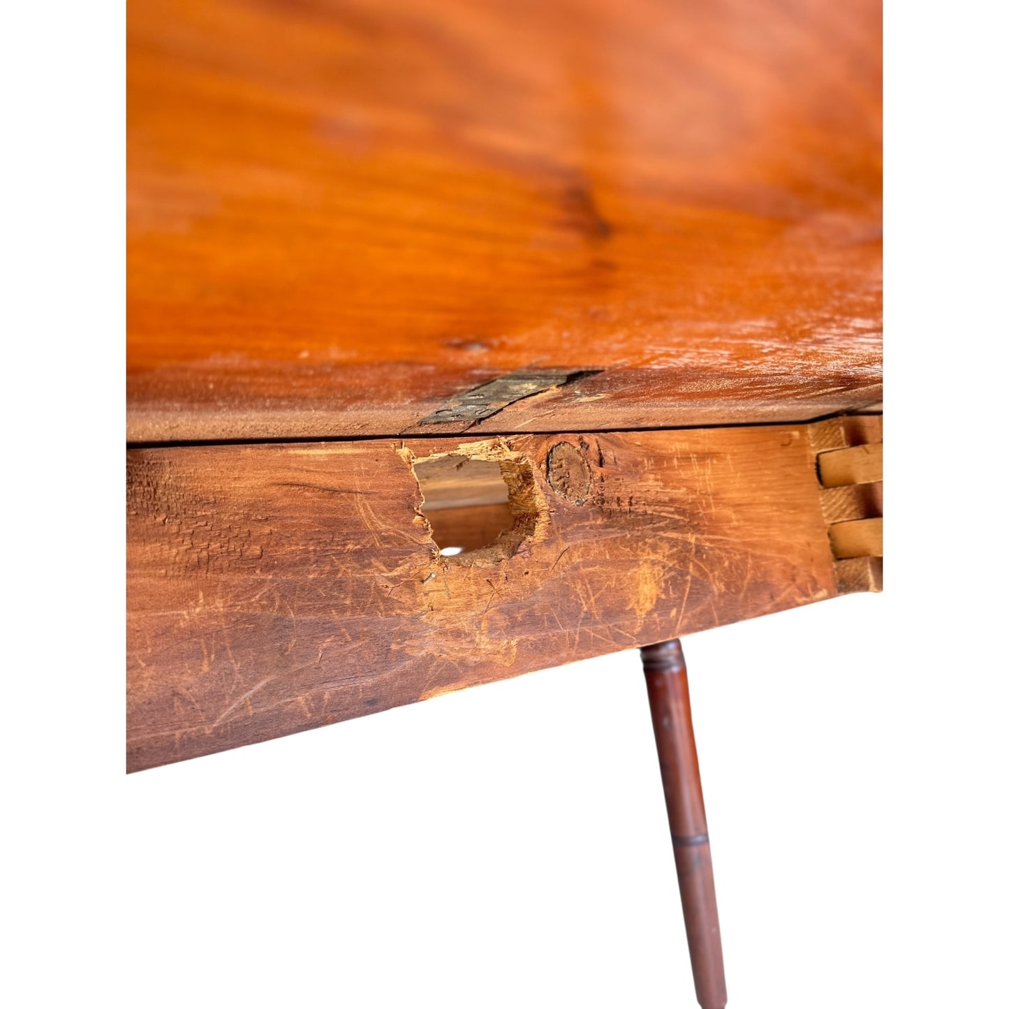 Antique Cherry Drop-Leaf Table with Turned Legs
