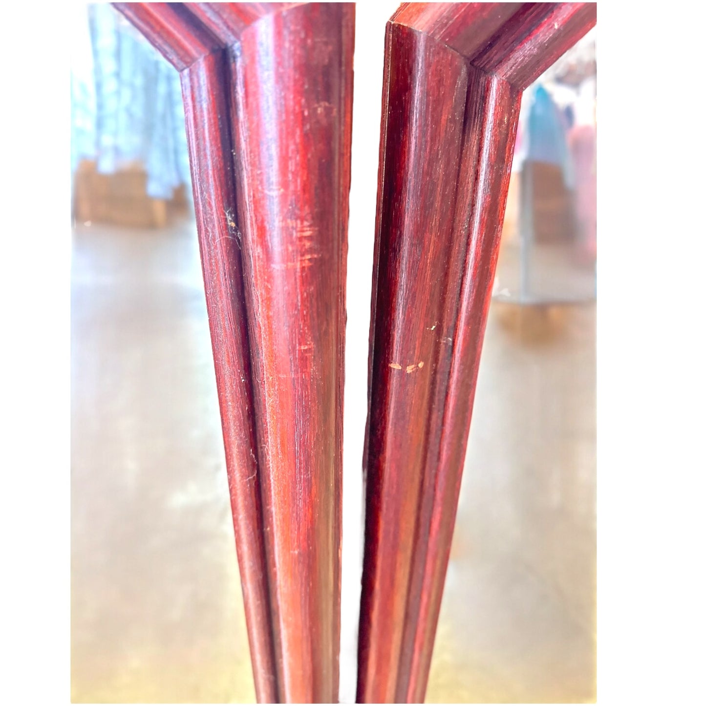 Pair of Large Octagonal Wood-Framed Art Deco Wall Mirrors
