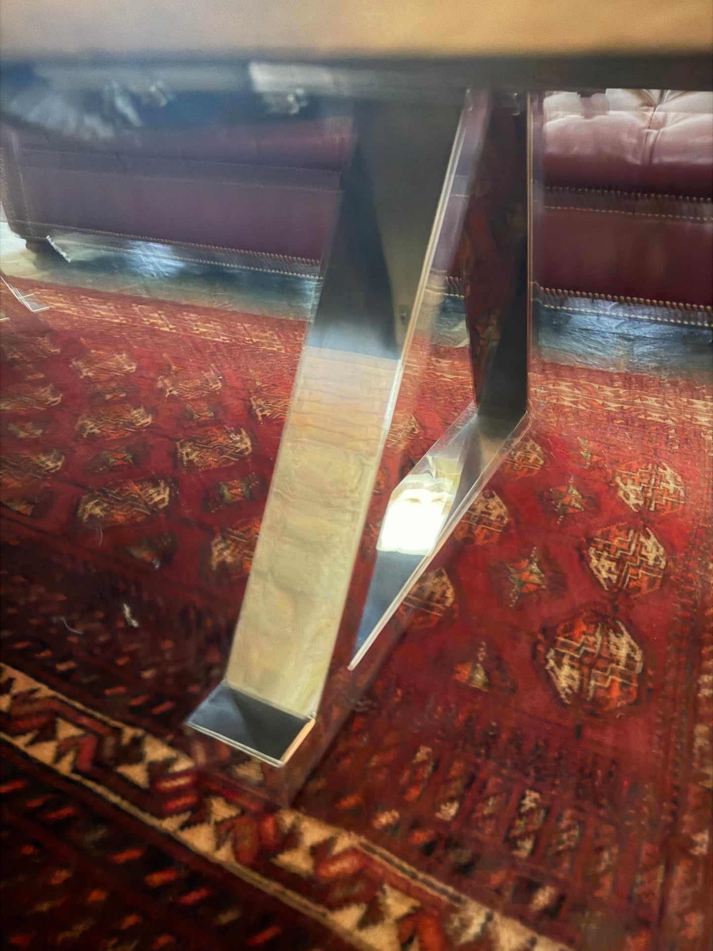 Mid-Century Modern Wood and Chrome Coffee Table