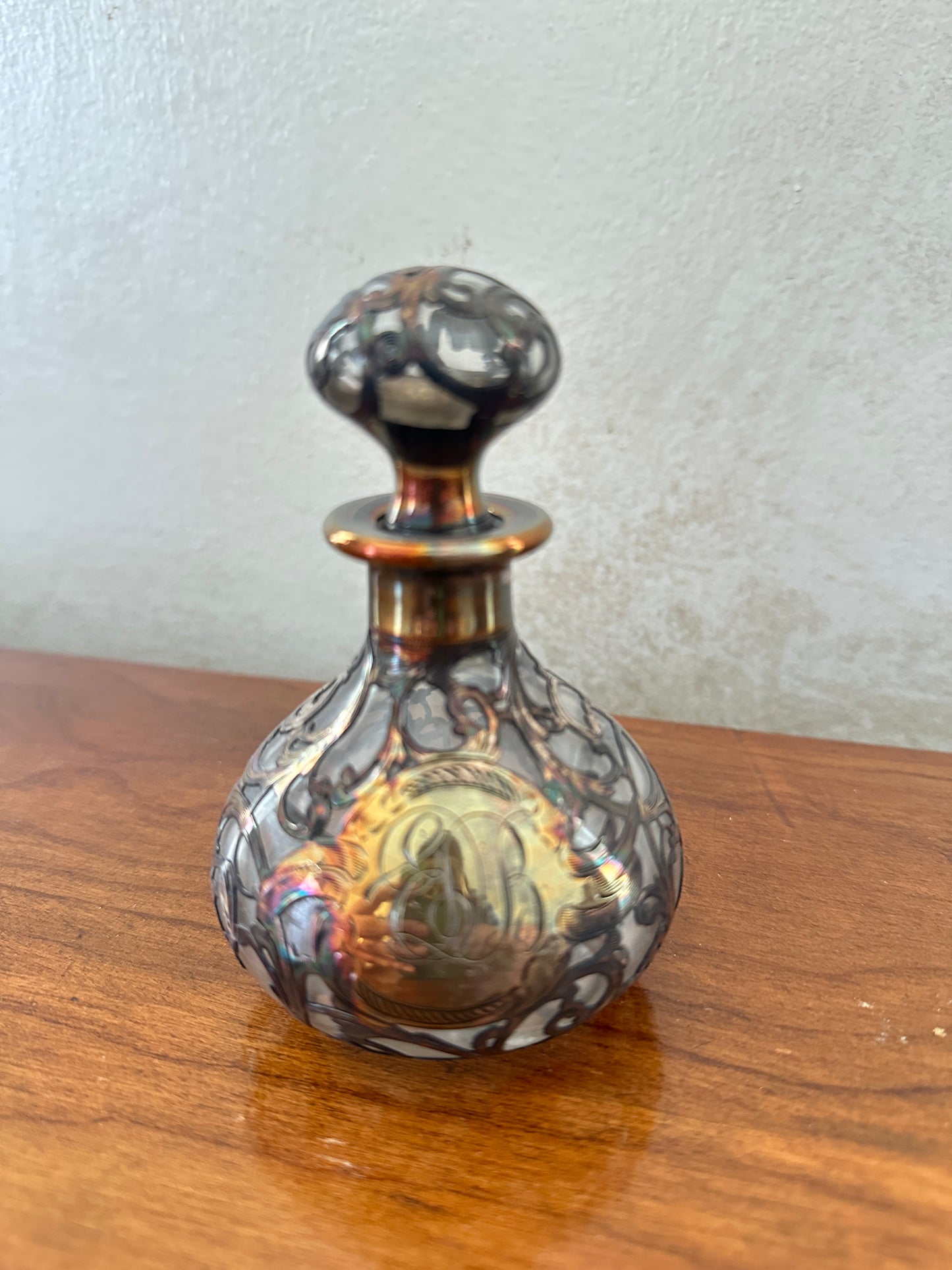 Antique Iridescent Glass Perfume Bottle