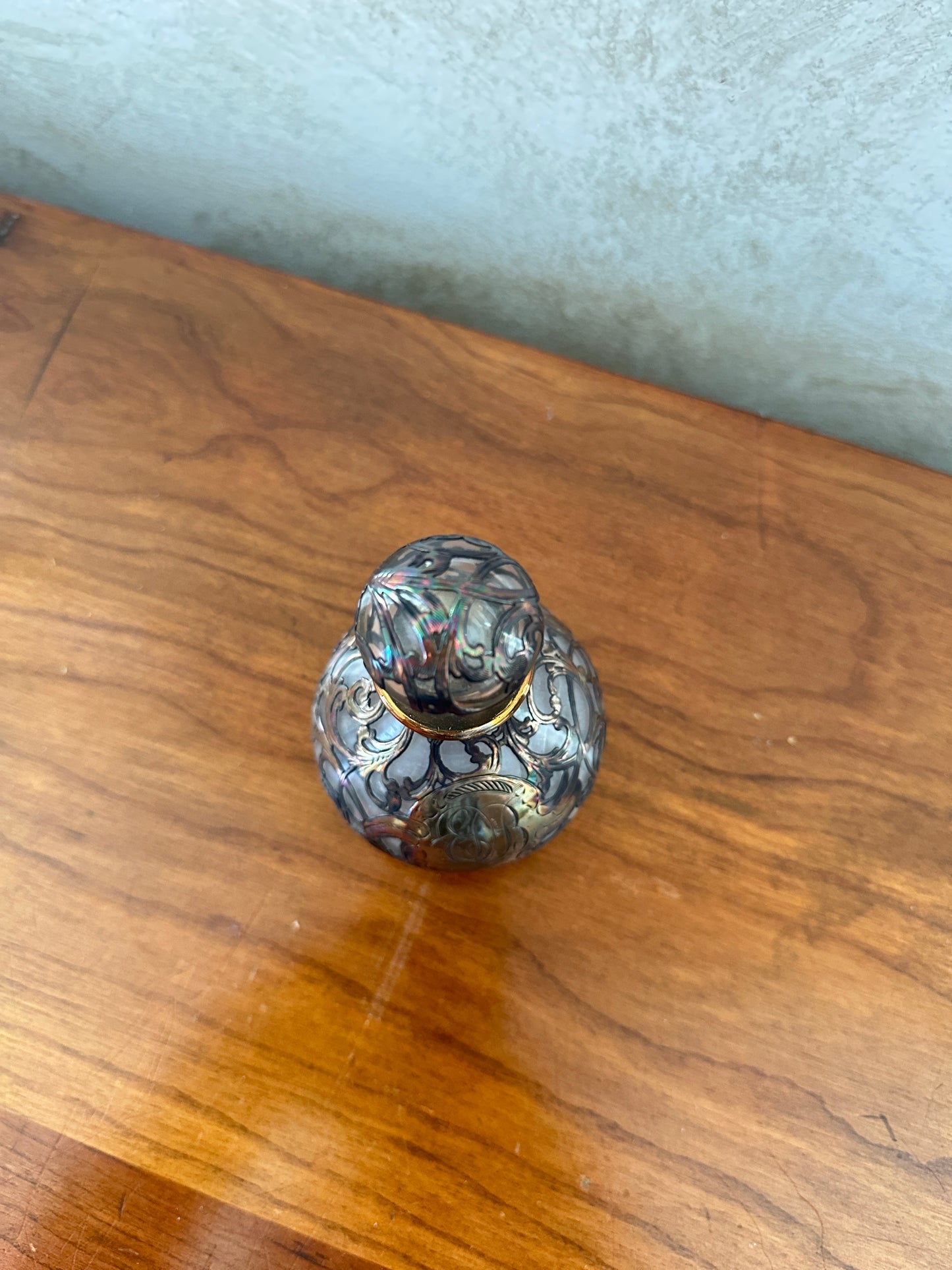 Antique Iridescent Glass Perfume Bottle