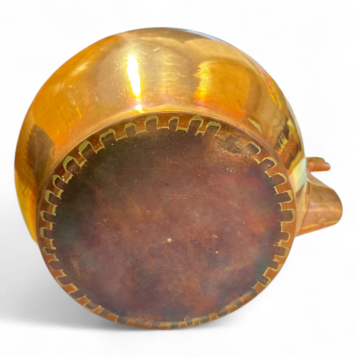 Antique French Copper Kettle with Brass Finial