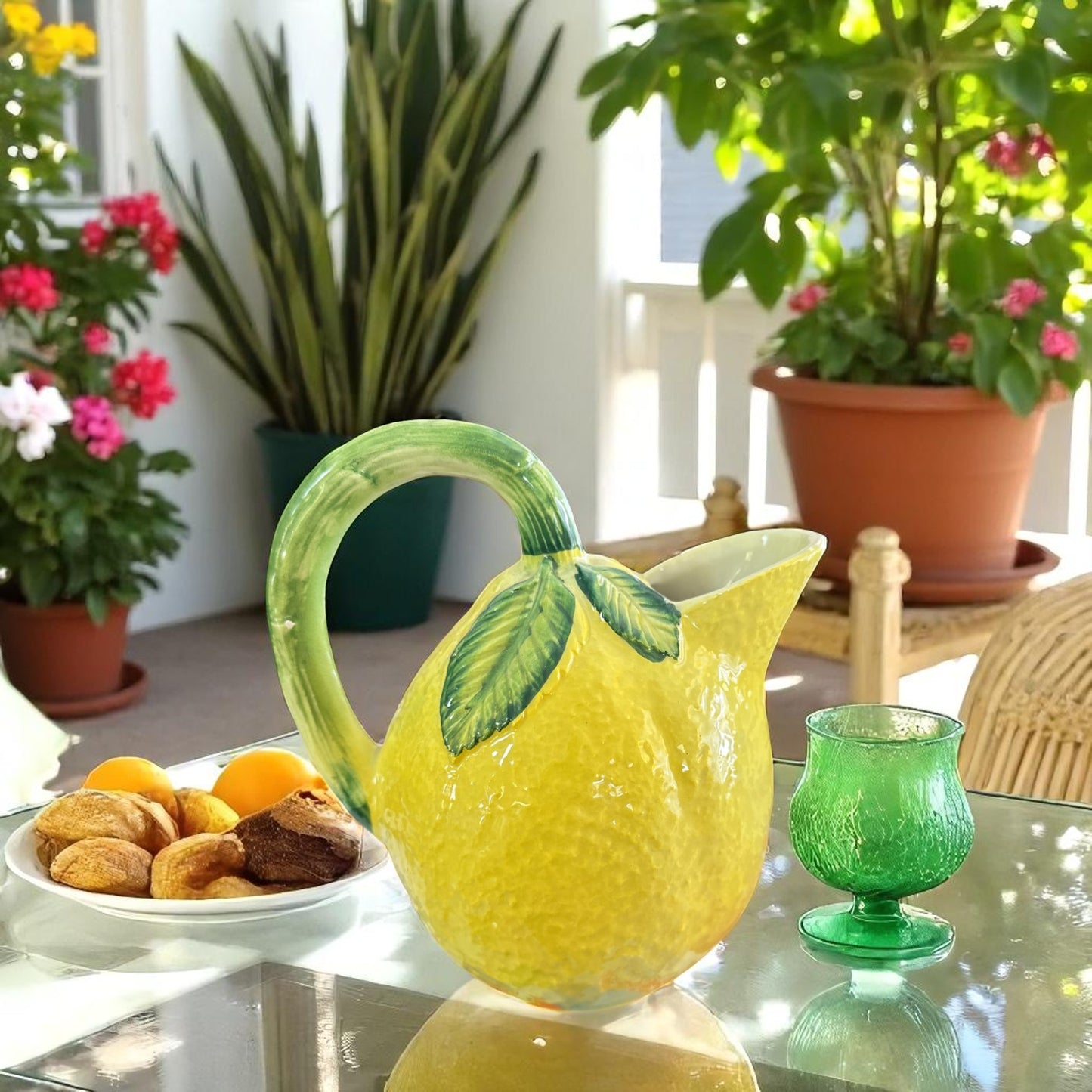 Italian Majolica Lemon Pitcher