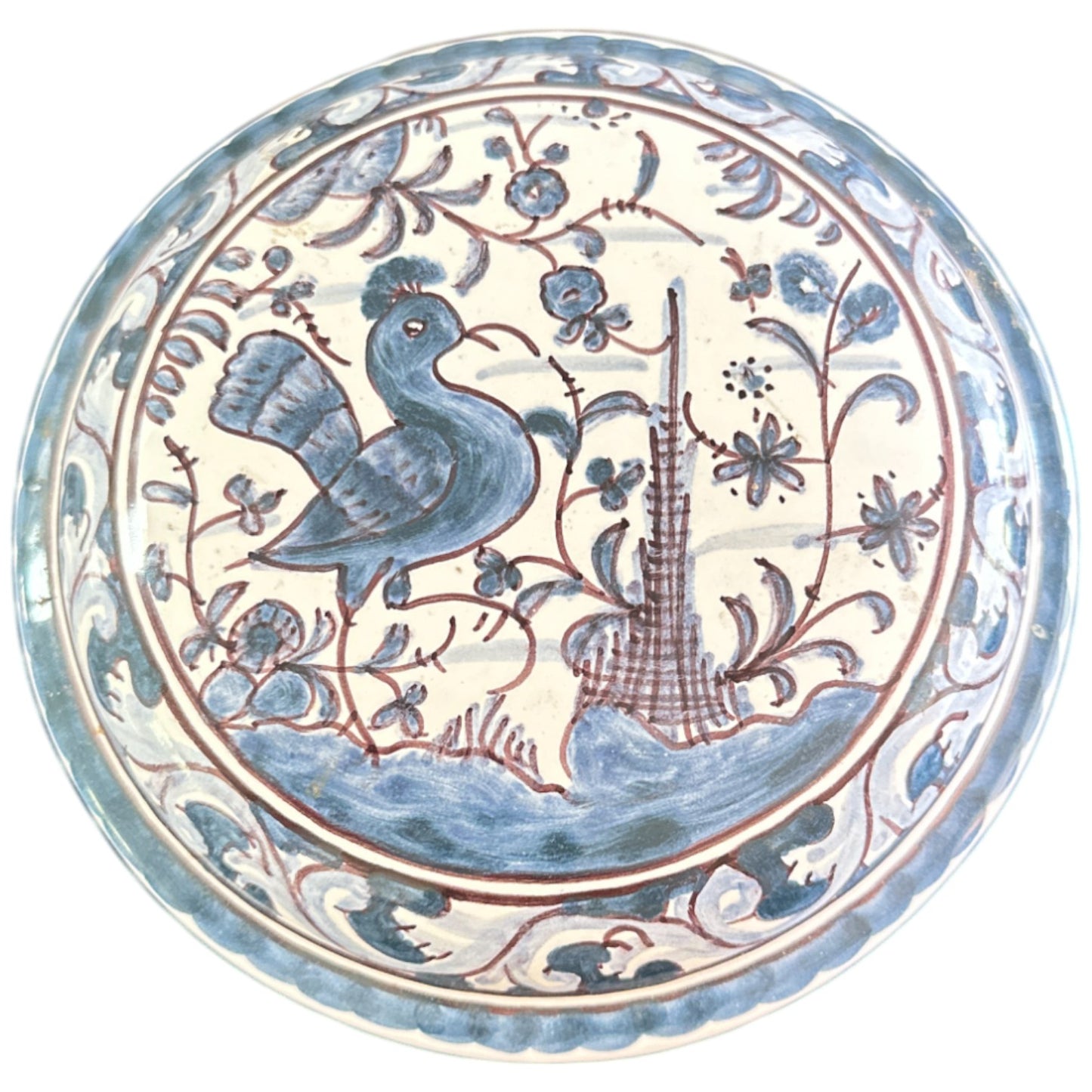 Italian Hand-Painted Ceramic Lidded Box – Bluebird & Floral