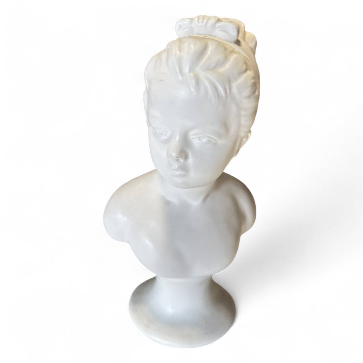 Pair of White Glazed Ceramic Busts