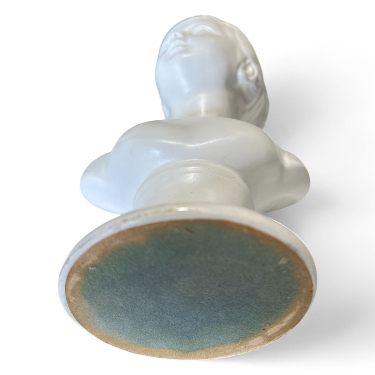 Pair of White Glazed Ceramic Busts
