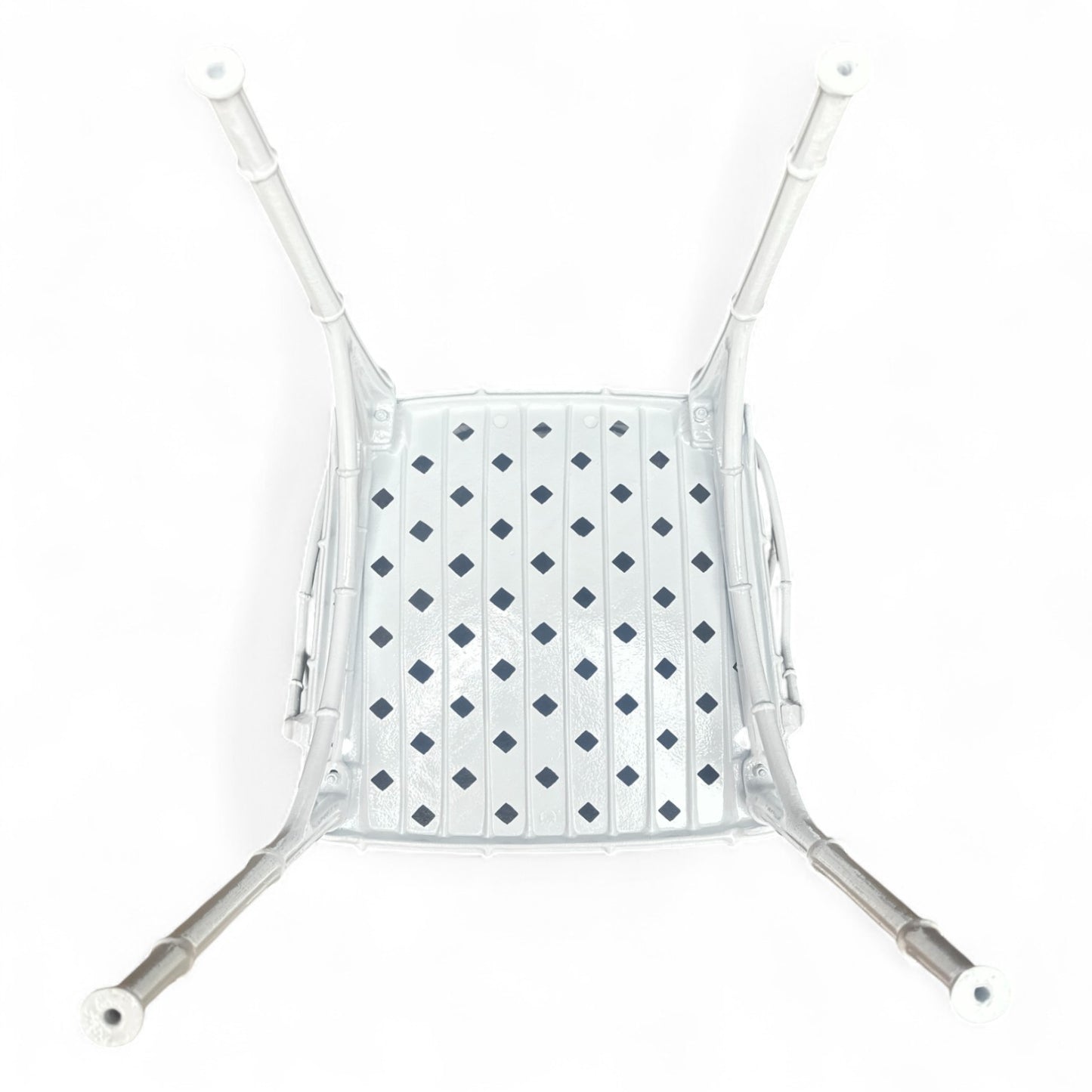 Pair of White Aluminum Faux Bamboo Garden Chairs
