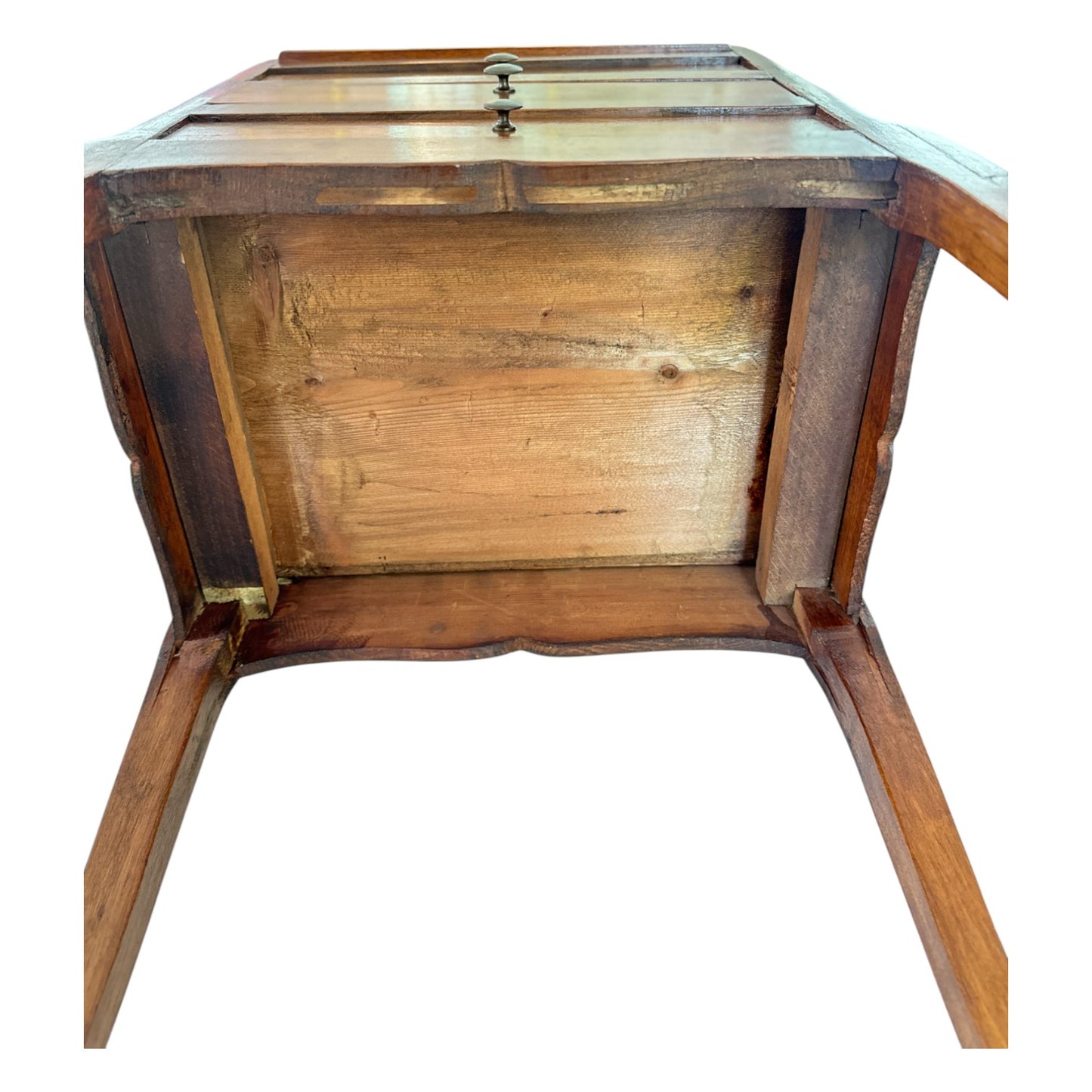 Antique French Provincial Three-Drawer Nightstand, Cabriole Legs