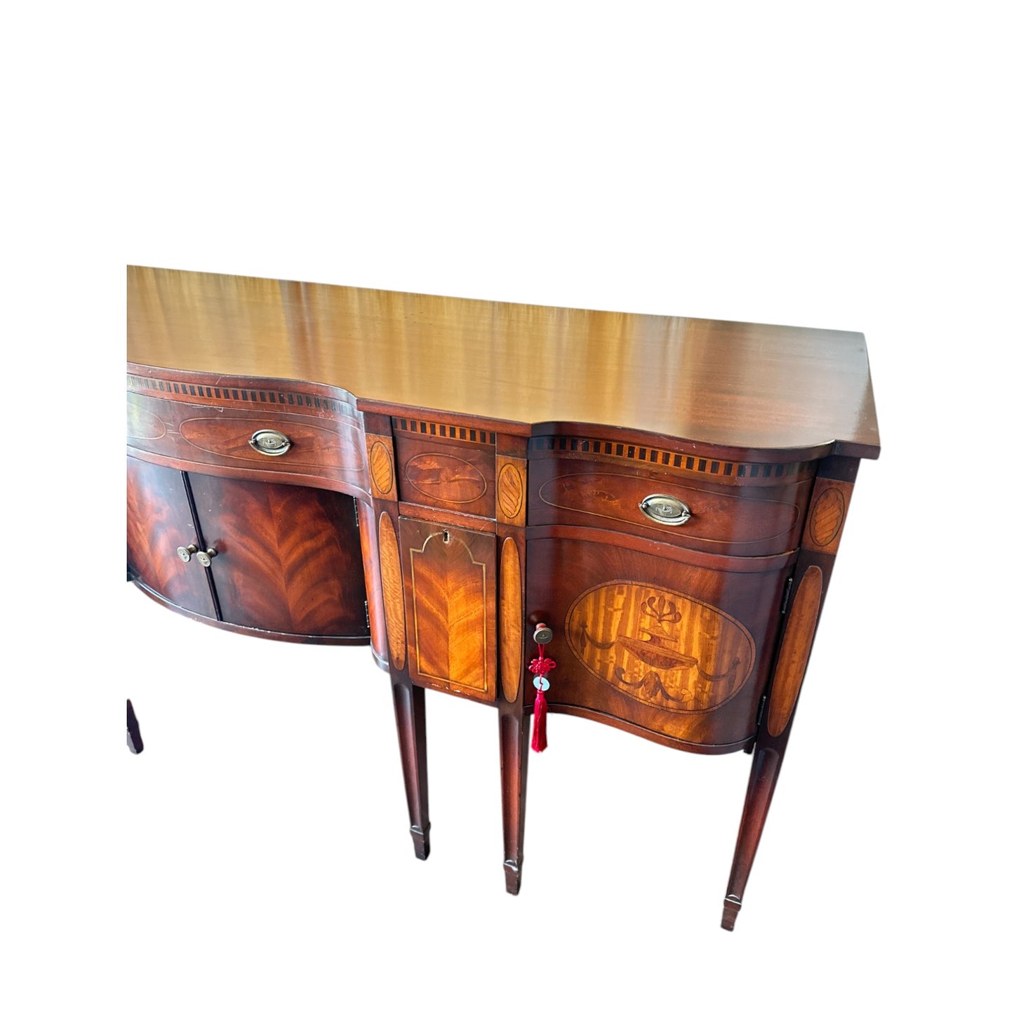 Antique Sheraton Style Mahogany Inlaid Sideboard