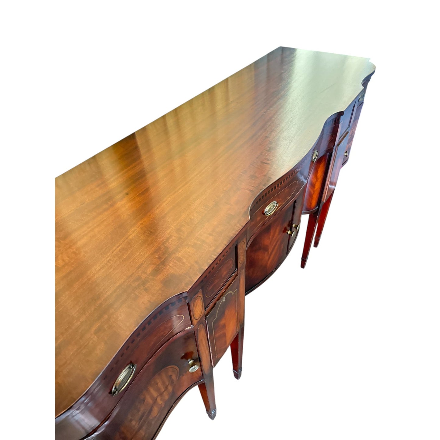 Antique Sheraton Style Mahogany Inlaid Sideboard