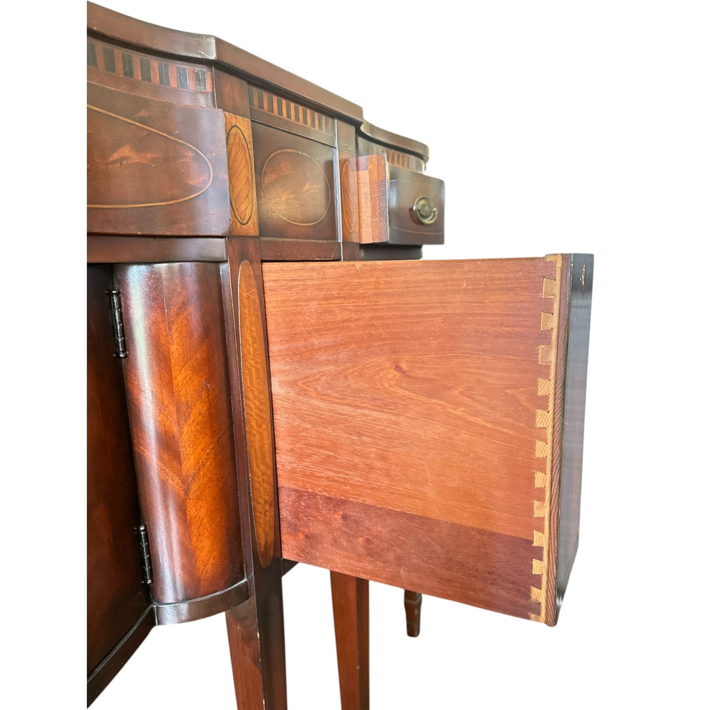 Antique Sheraton Style Mahogany Inlaid Sideboard