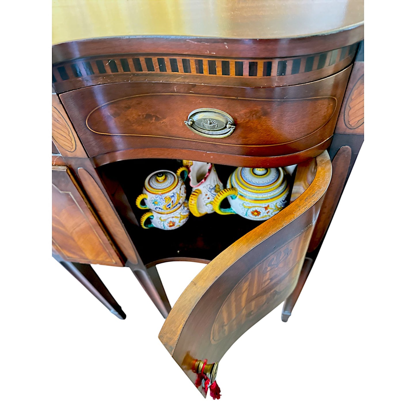 Antique Sheraton Style Mahogany Inlaid Sideboard