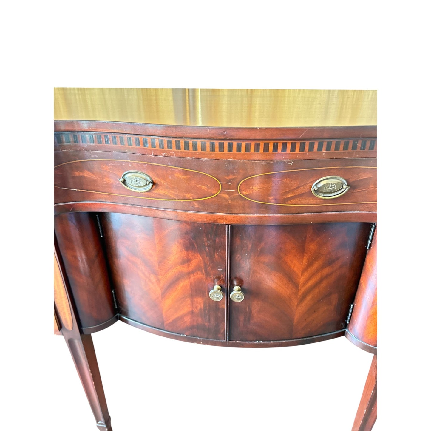 Antique Sheraton Style Mahogany Inlaid Sideboard