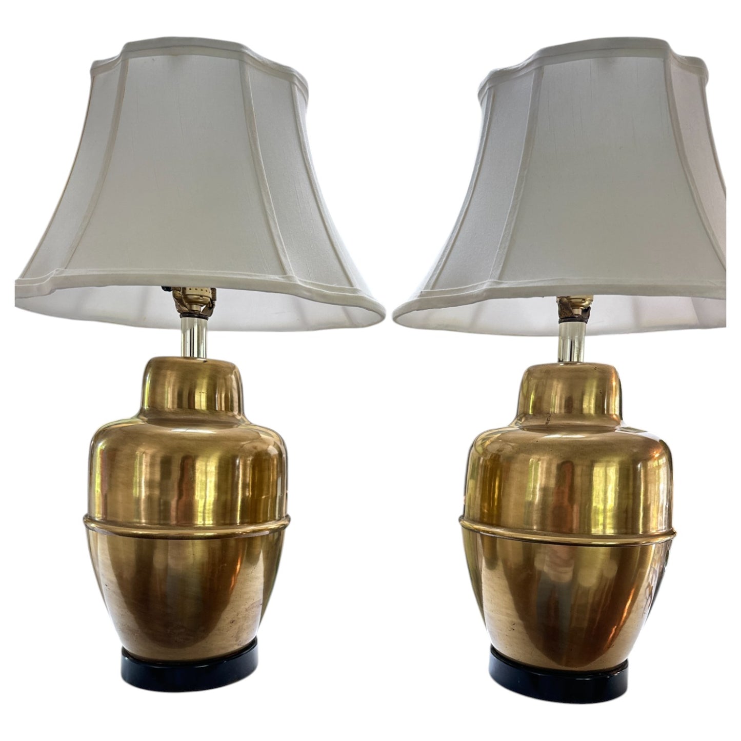 Pair of Mid-Century Brass Lamps