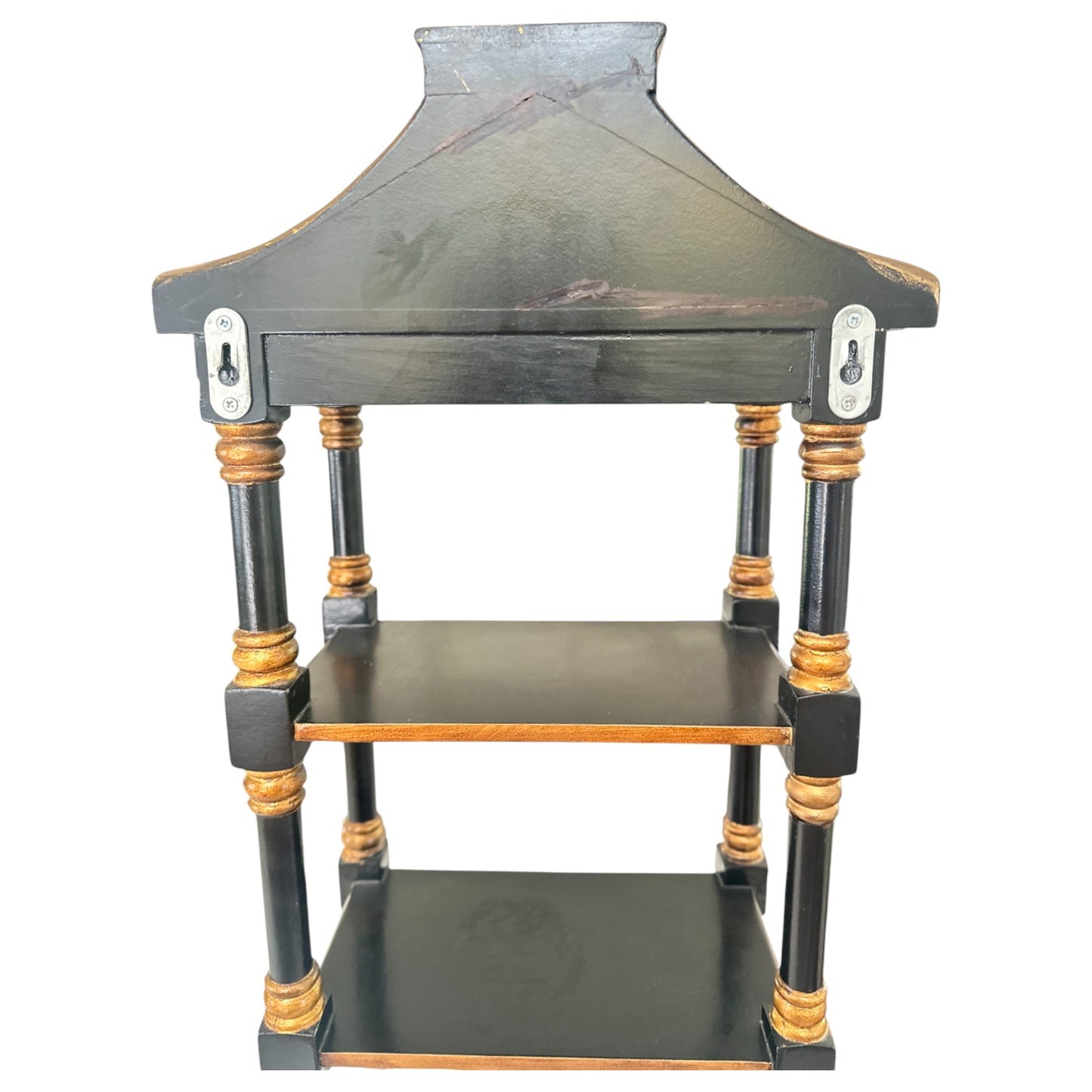 Vintage Pagoda Style Etagere Hanging Shelf