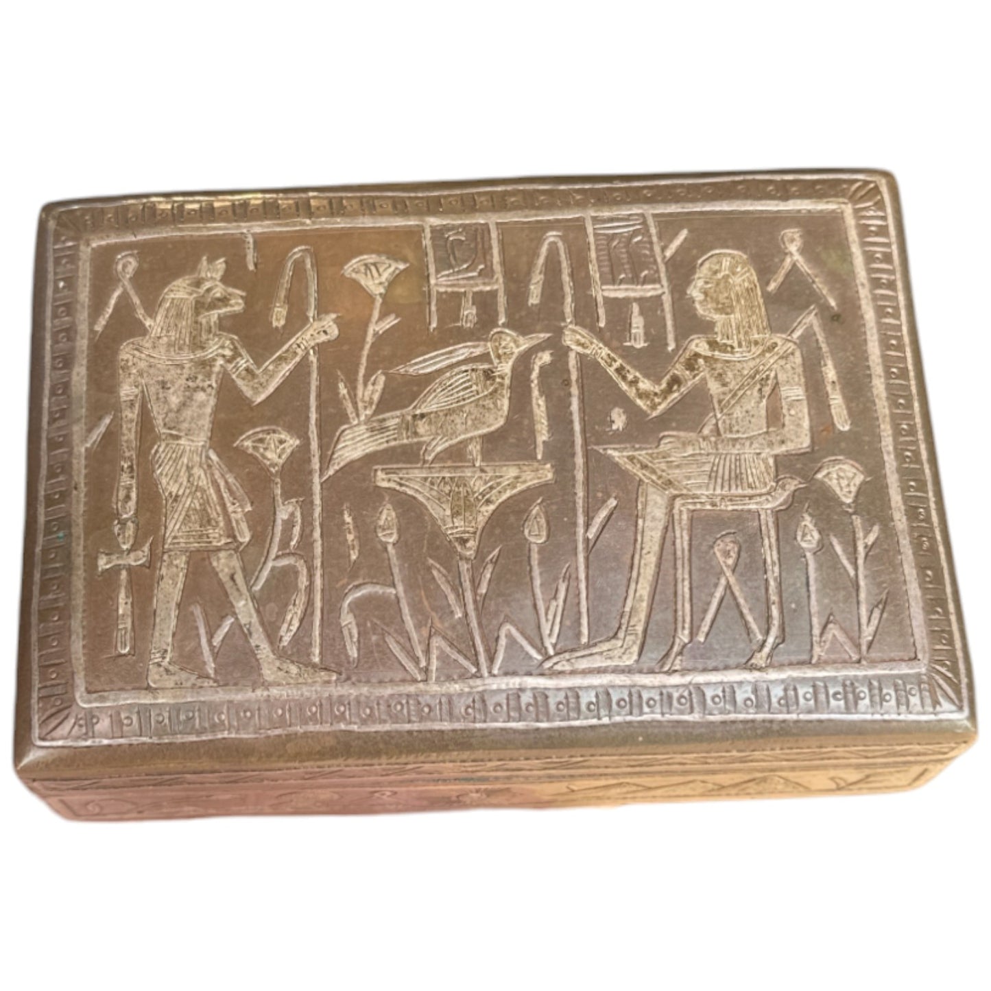 Egyptian Revival Copper Trinket Box