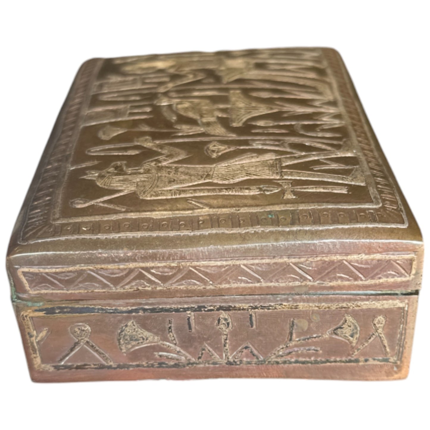 Egyptian Revival Copper Trinket Box