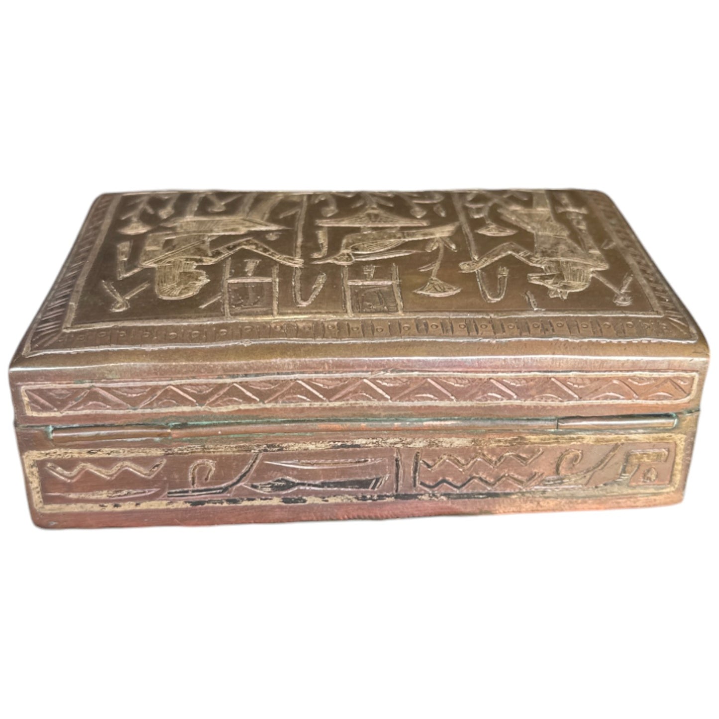 Egyptian Revival Copper Trinket Box