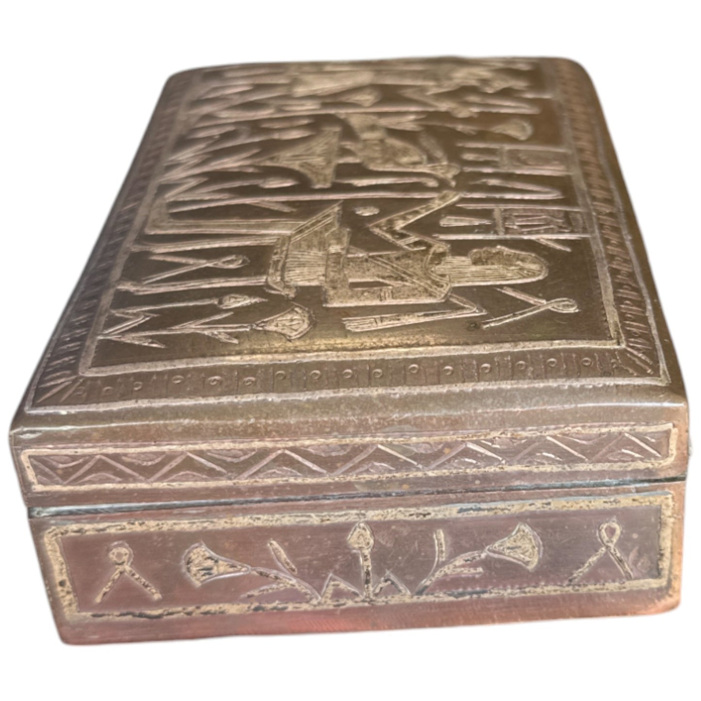 Egyptian Revival Copper Trinket Box