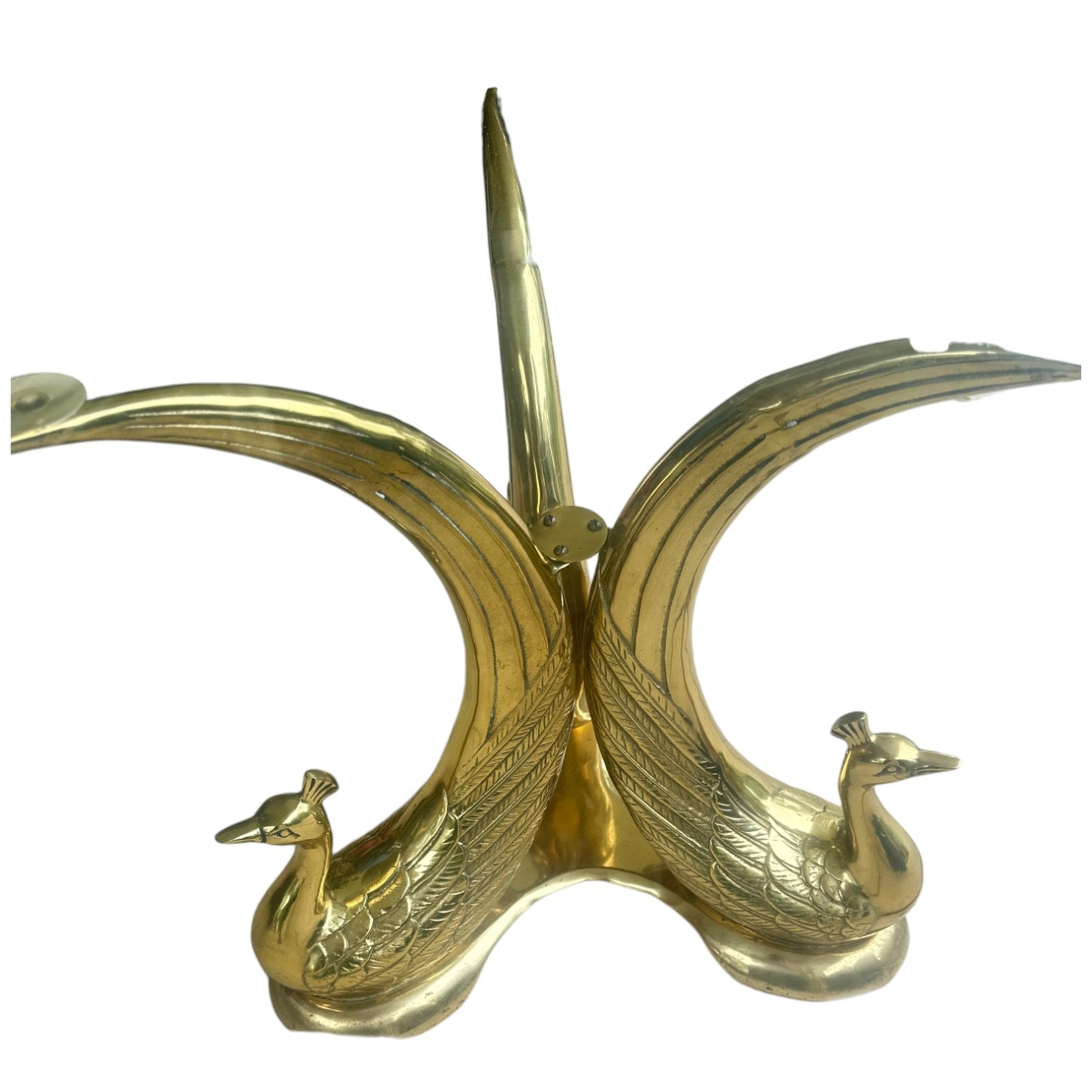 Brass Peacock Coffee/Side Table- Hollywood Regency Style