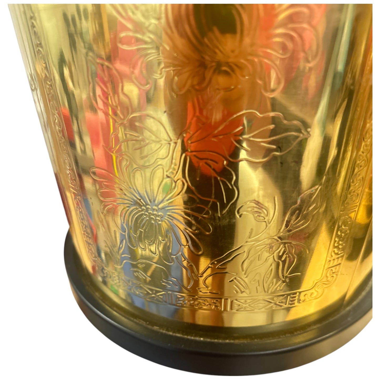 Pair of Engraved Tin Brass Lamps