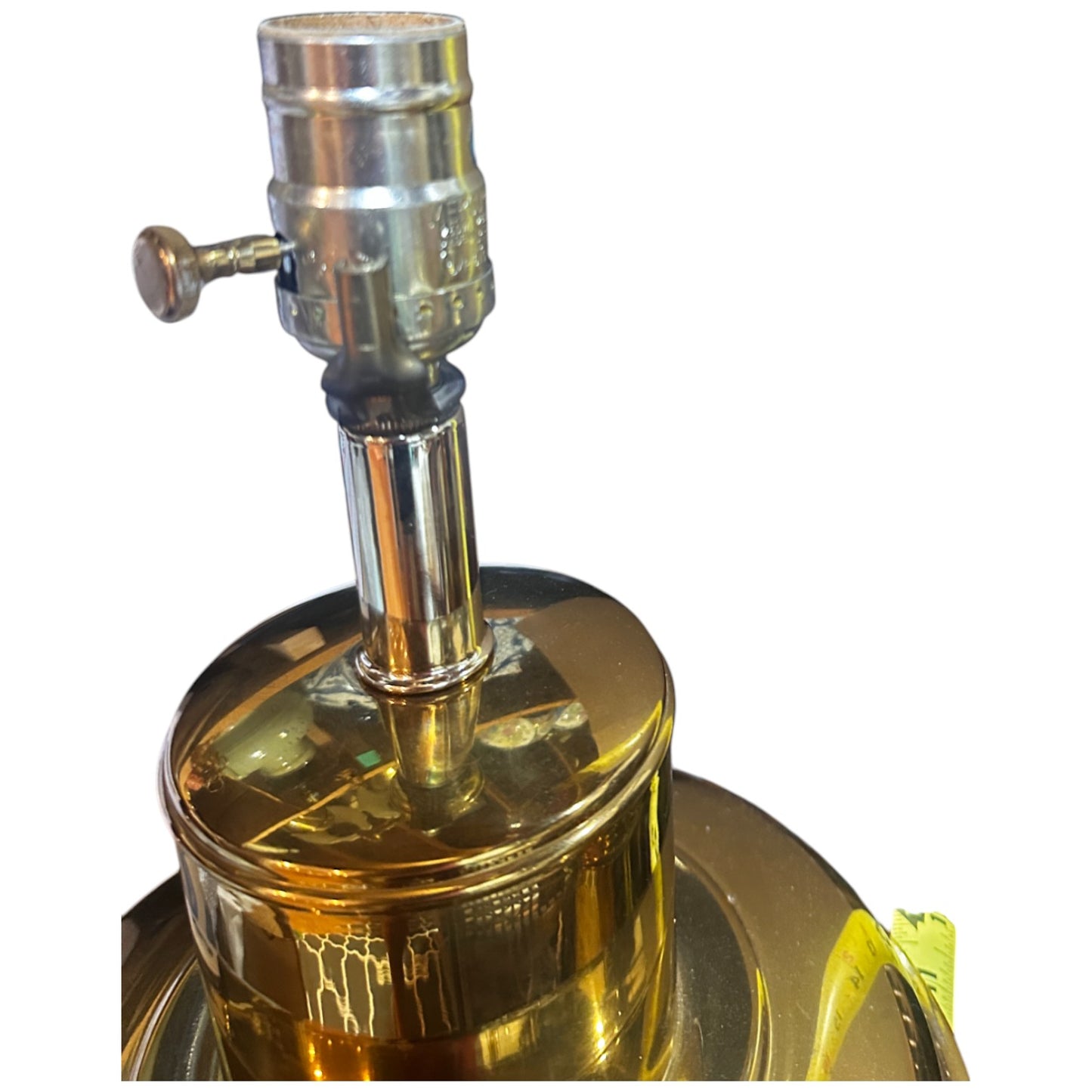 Pair of Engraved Tin Brass Lamps