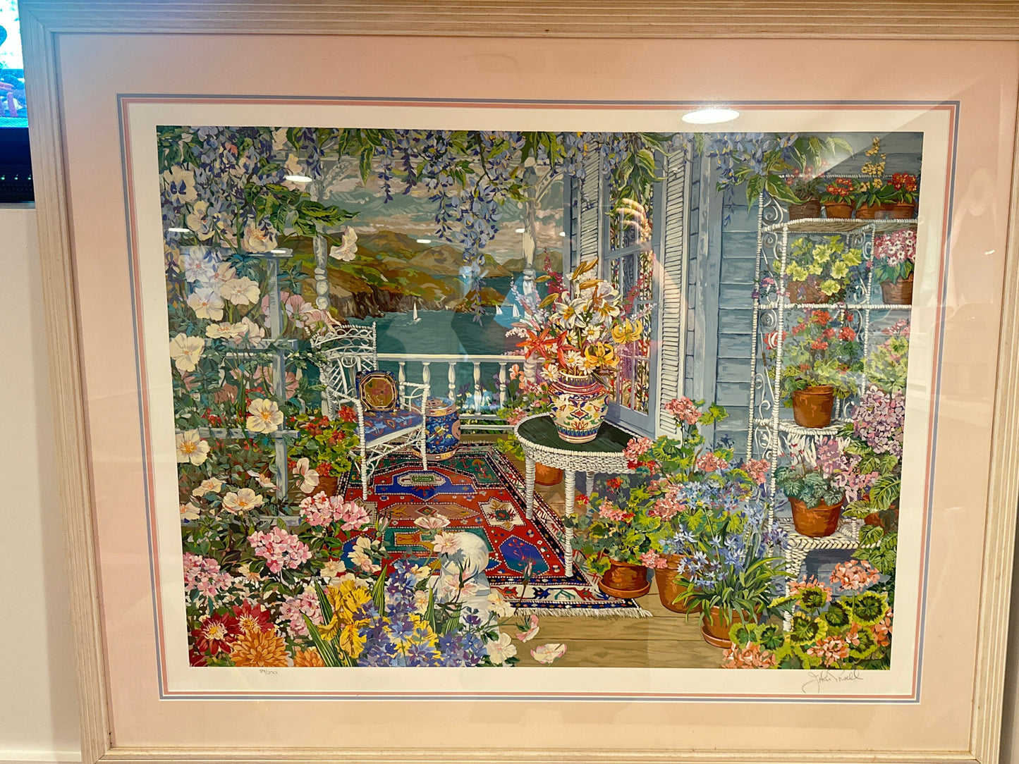 John Powell Hand Signed "Wild Roses" Serigraph on Paper