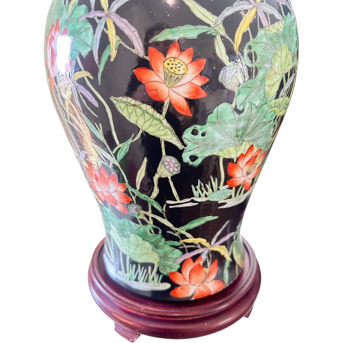 Pair of Famille Noire Chinese Temple Jars