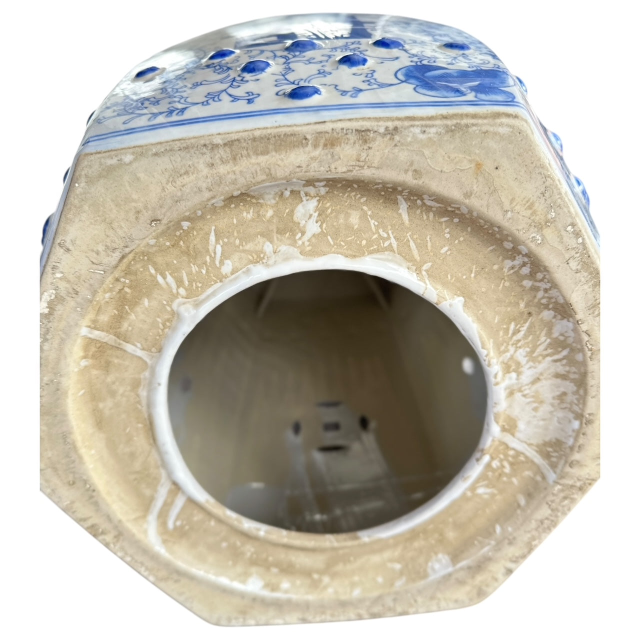 Pair of Blue and White Double Happiness Garden Stools