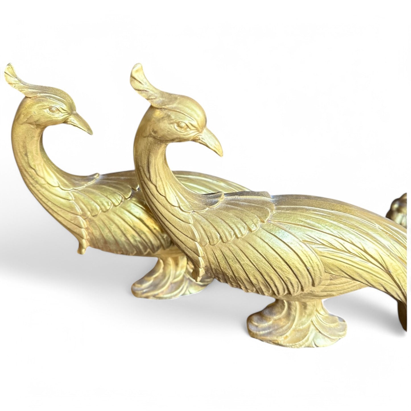 Gilded Resin Peacock Trio