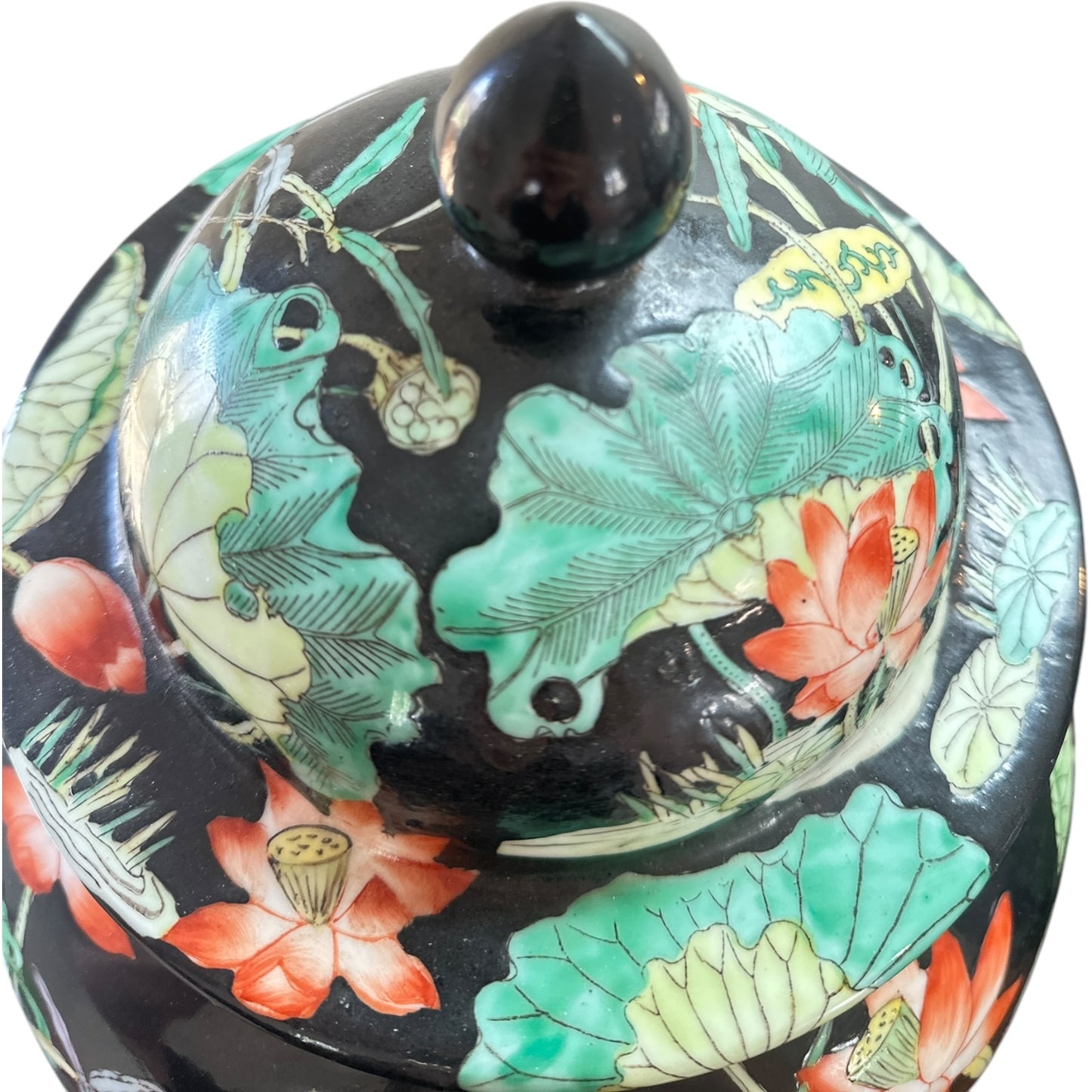 Pair of Famille Noire Chinese Temple Jars