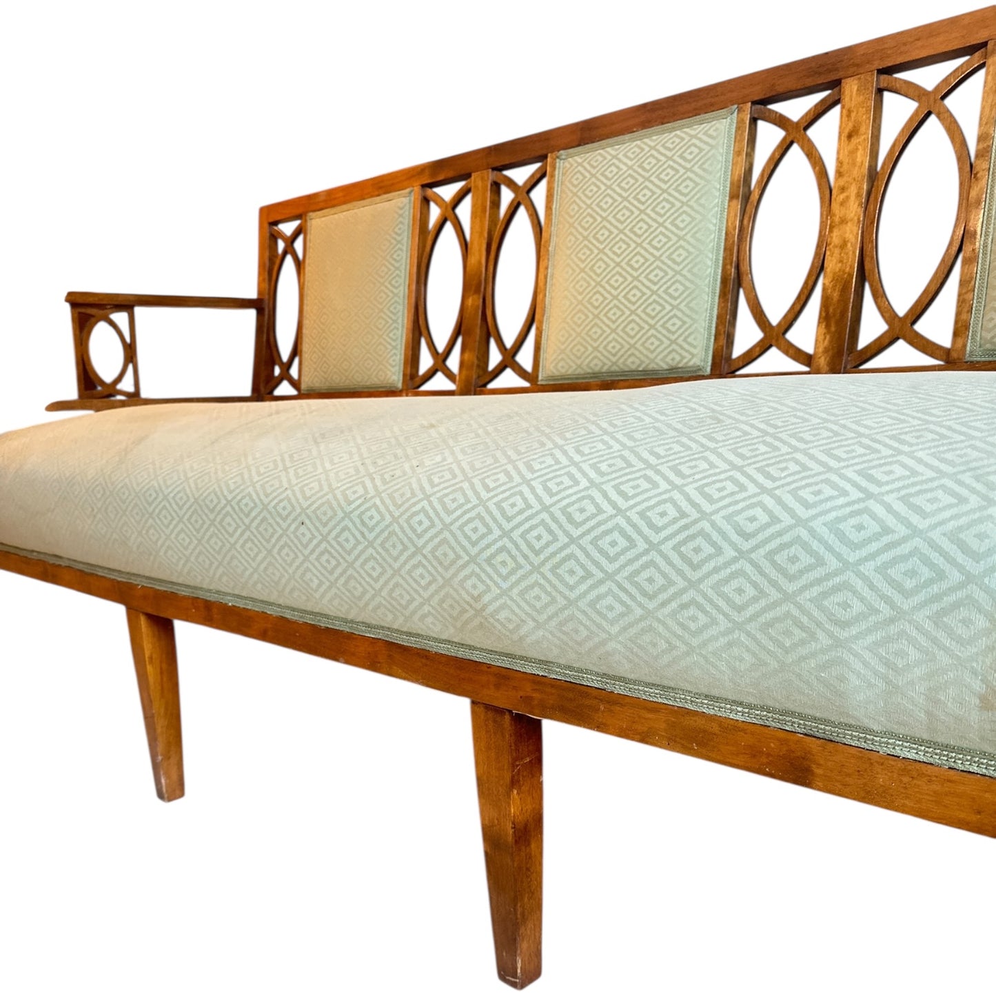 Beidermeier Settee Bench with Upholstered Seat