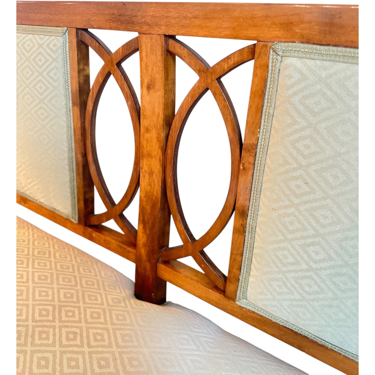 Beidermeier Settee Bench with Upholstered Seat