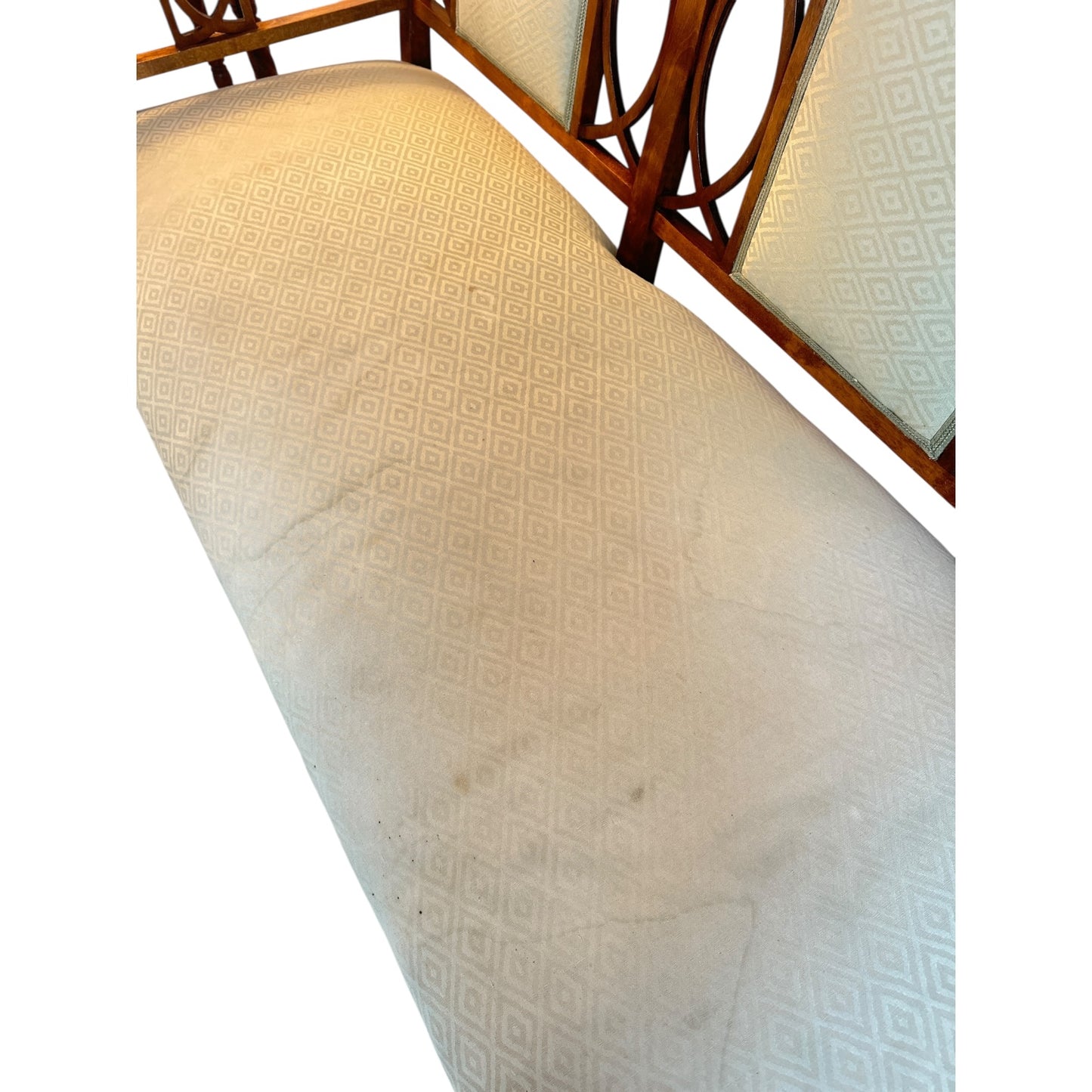 Beidermeier Settee Bench with Upholstered Seat