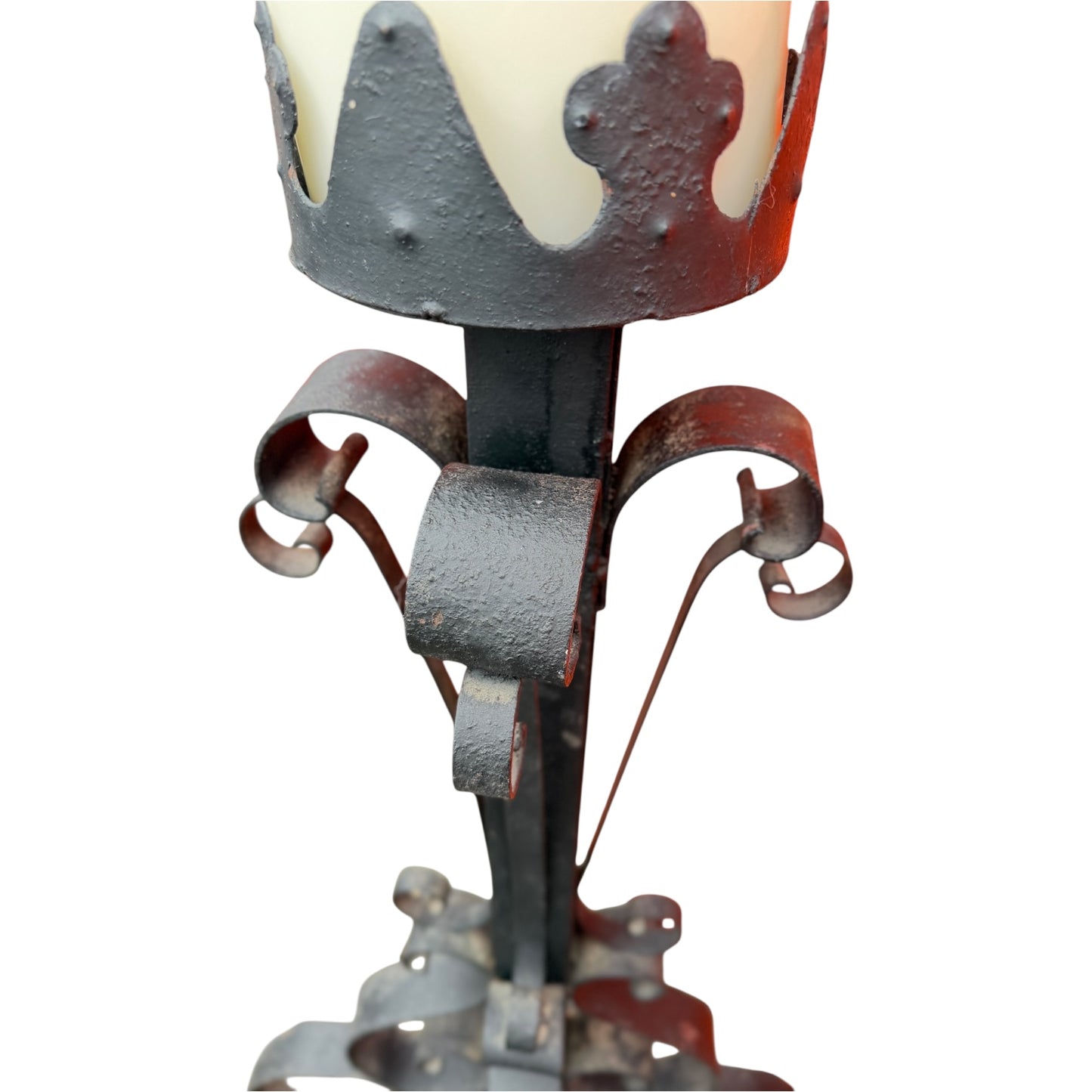 Antique 44" H Hand-Forged Iron Candlesticks – Pair