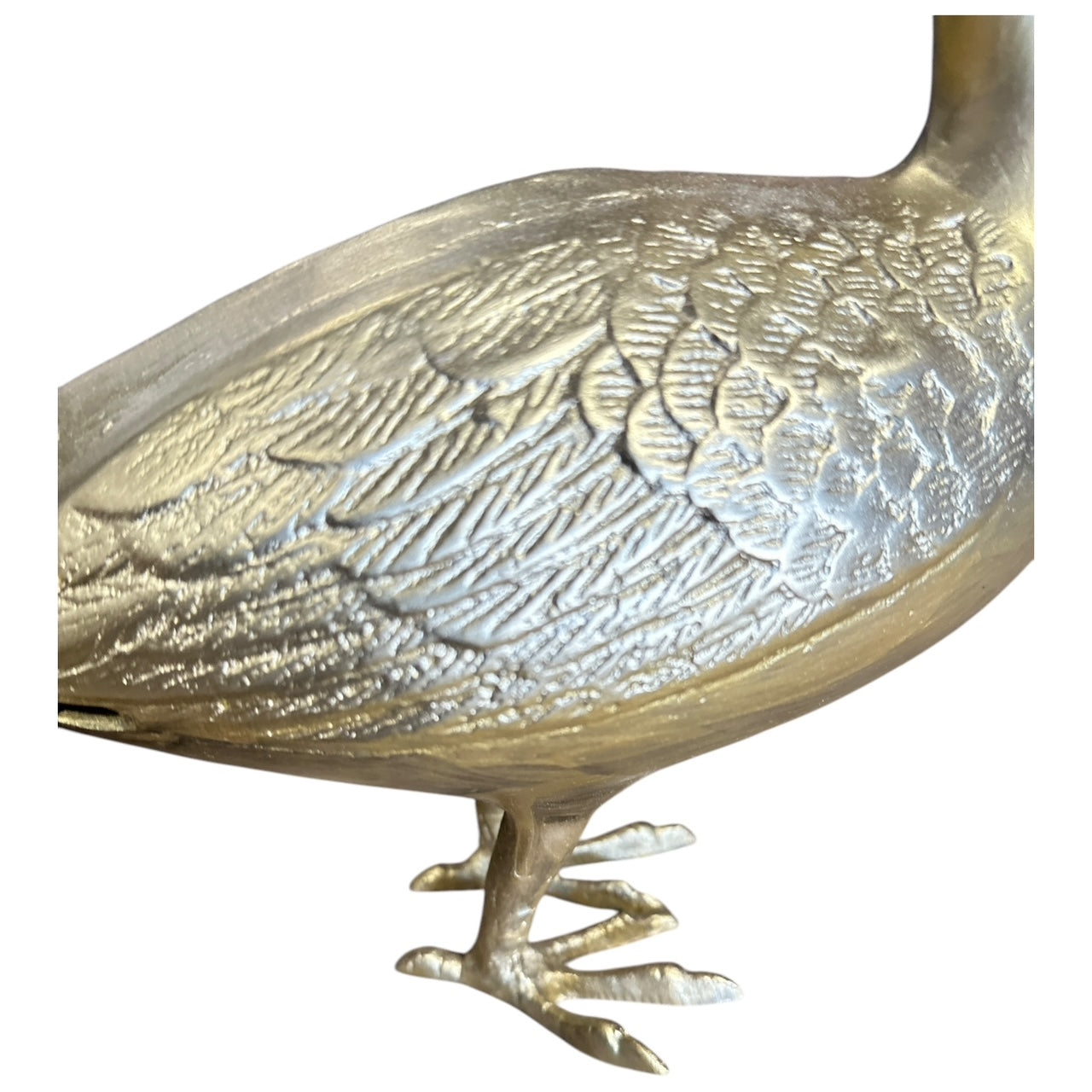 Pair of Metal Gilded Peacock Figurines