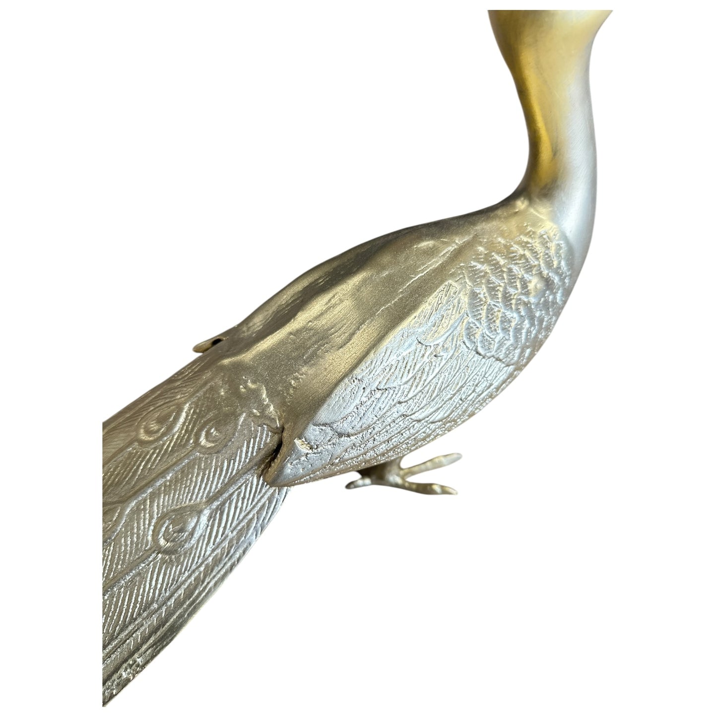 Pair of Metal Gilded Peacock Figurines