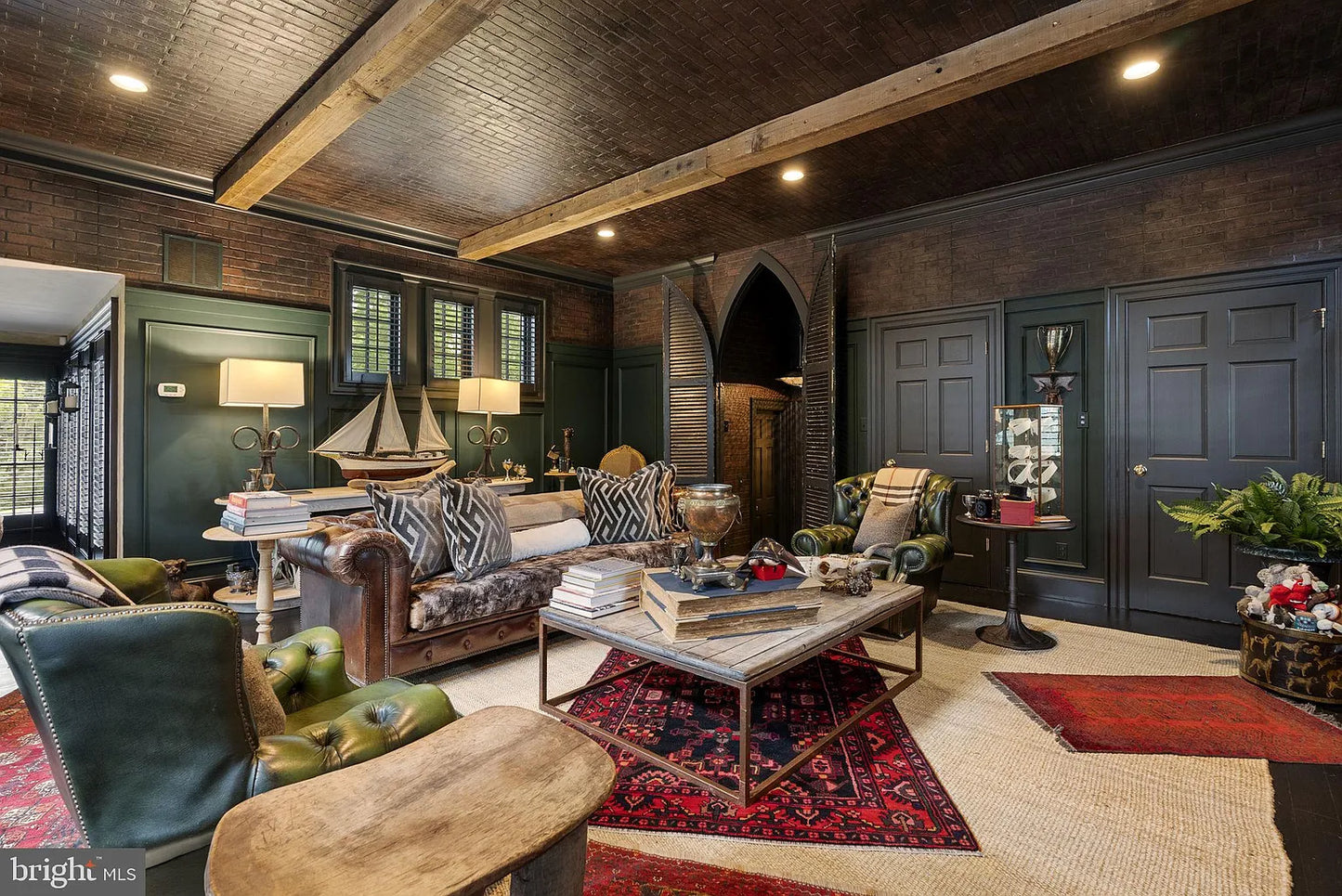 Custom 120” Restoration Hardware Chesterfield Leather Sofa