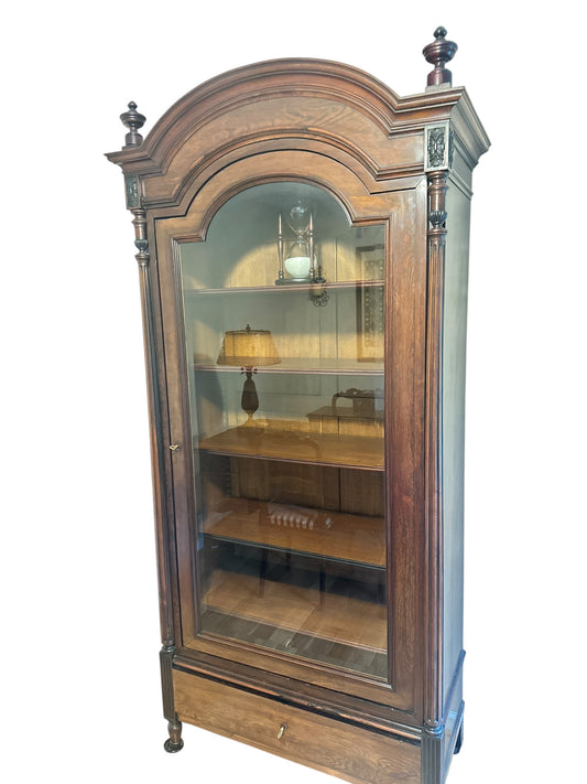 Antique French Renaissance Revival Glass-Front Display Cabinet