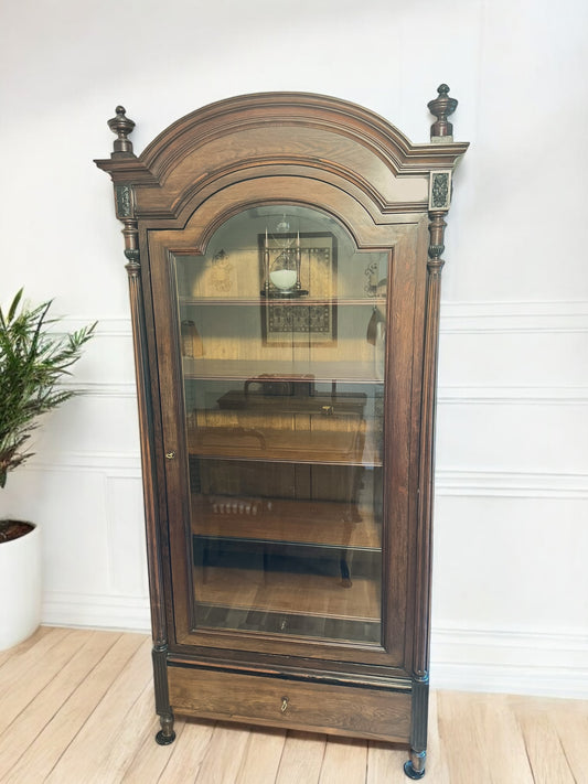 Antique French Renaissance Revival Glass-Front Display Cabinet